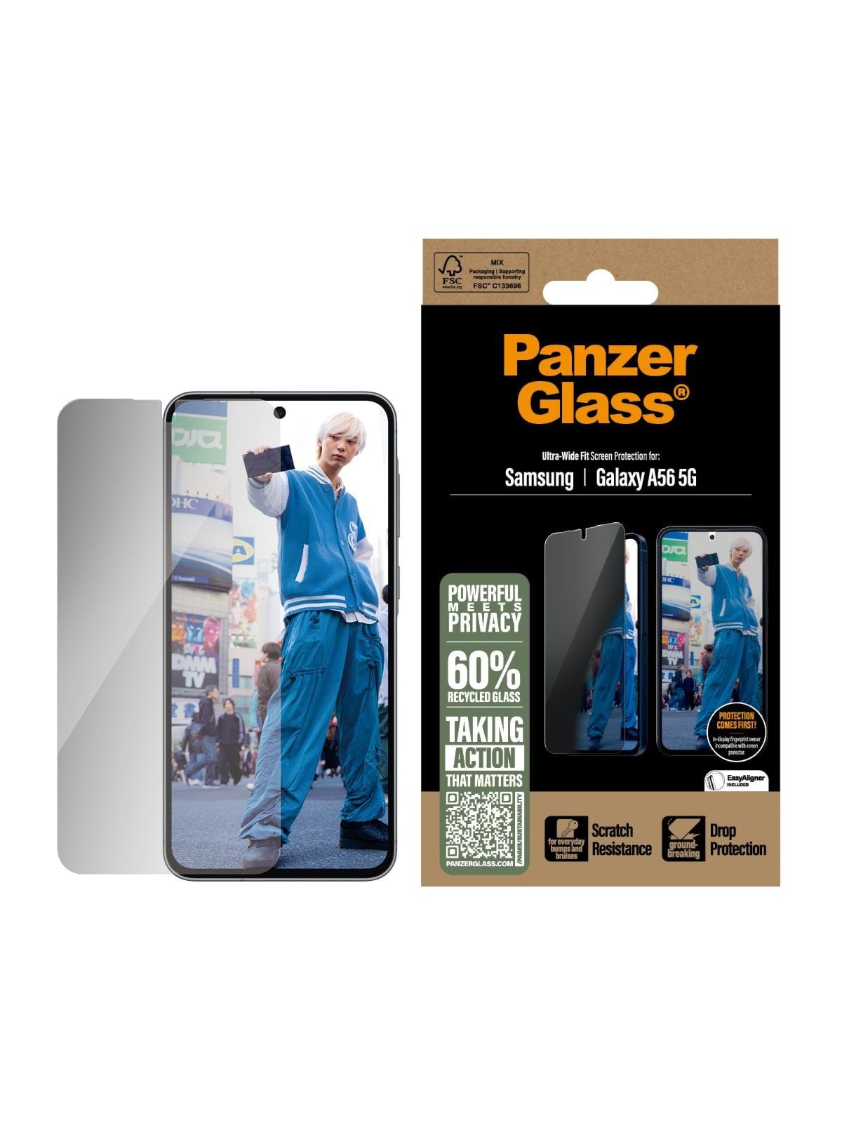 Panzerglass Privacy Screen Protector Samsung Galaxy A56 5G | Ultra-wide Fit - Handys Schutzfolie - Pgrpuwfg38380