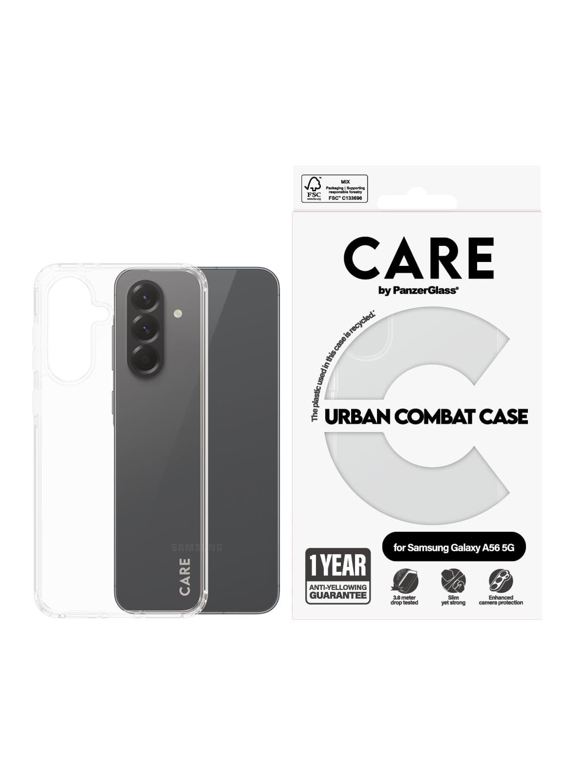 Care by Panzerglass Flagship Case Transparent Urban Combat w. Clear Frame Samsung Galaxy A56 5G - Handys Cover Cases - Crrfubcg38380