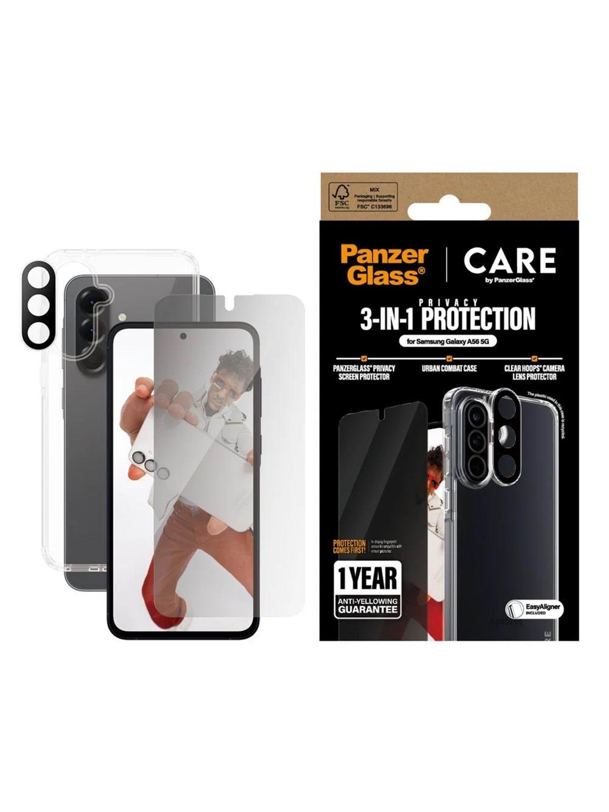 Care by Panzerglass Flagship 3-in-1 Privacy Bundle Samsung Galaxy A56 5G - Handys Schutzfolie - Crrchpug38380