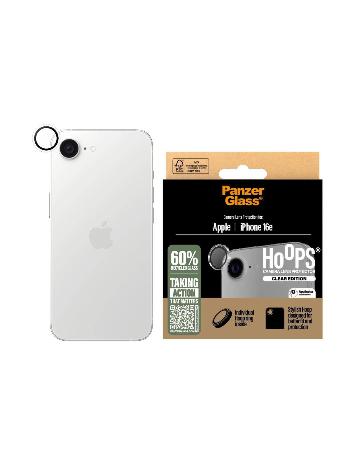 Panzerglass Hoops Camera Lens Protector Transparent Iphone 17e | 16e - Handys Schutzfolie - Pgrhotrg29845