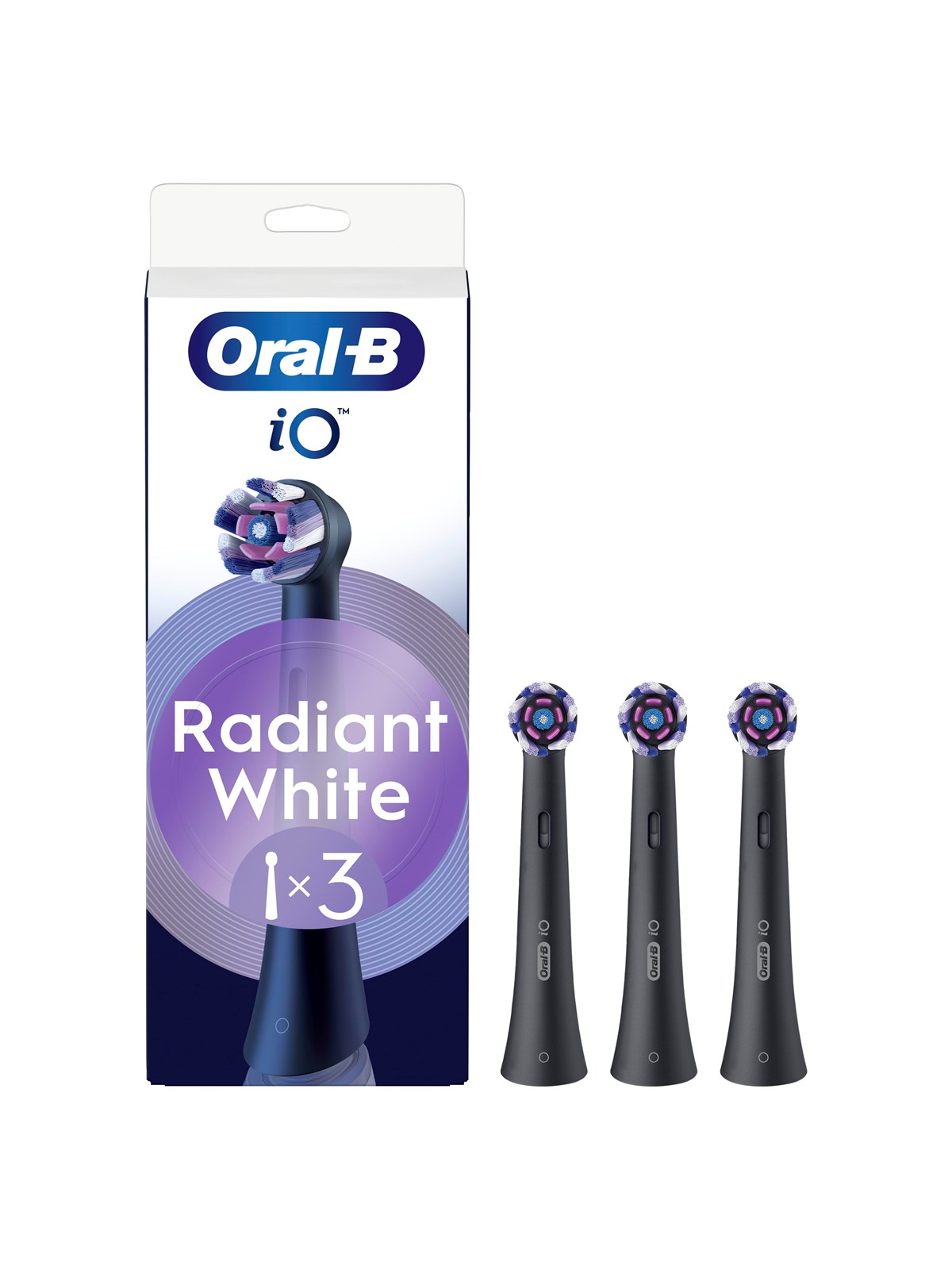 Oral-b Bürstenköpfe iO Radiant White Black - 3 Pcs - Elektrische Zahnbuersten - 8700216457118