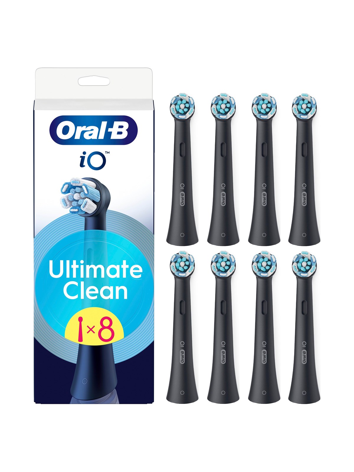 Oral-b Bürstenköpfe iO Ultimate Clean Black - 8 Pcs - Elektrische Zahnbuersten - 8700216778497