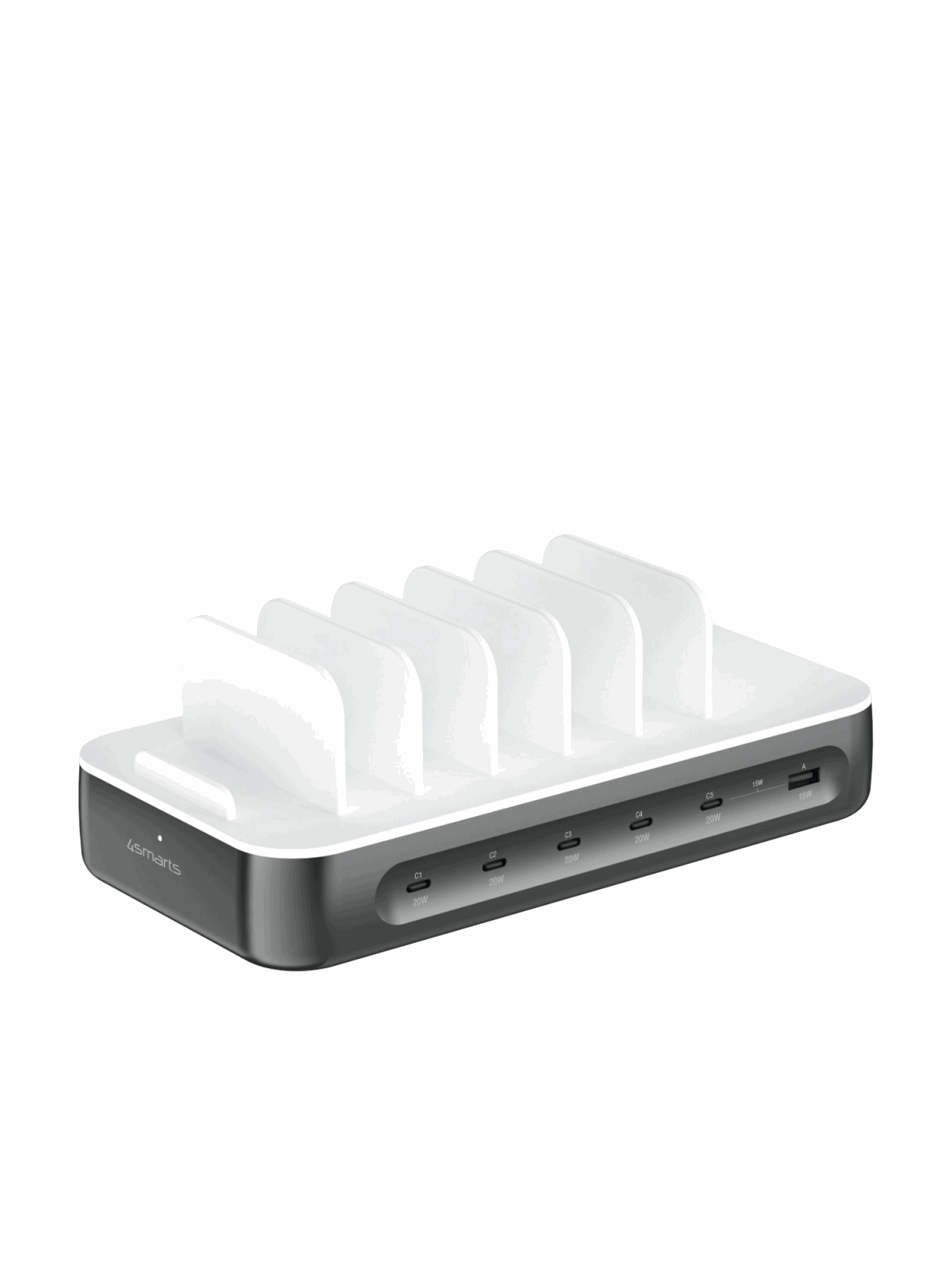 4smarts Charging Station Team 100w 1x Usb-a Port 5x Usb-c Ports Includes 6 Cables Space Grey - Handys Adapter Und Ladegeraete - 541277