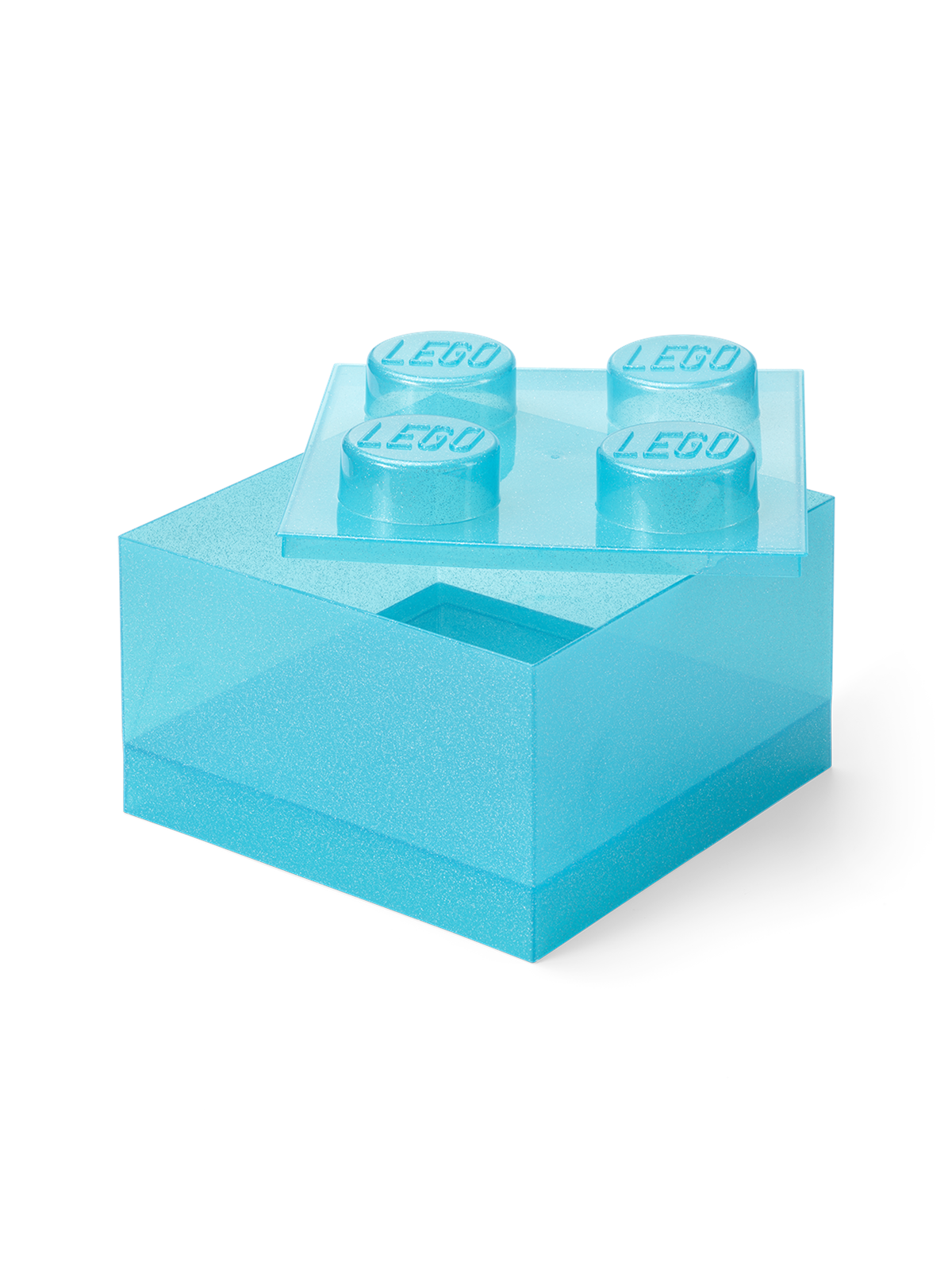 Lego Storage Brick 4 Top Lid Glitter Light Blue - Kinderzimmer - 40090802