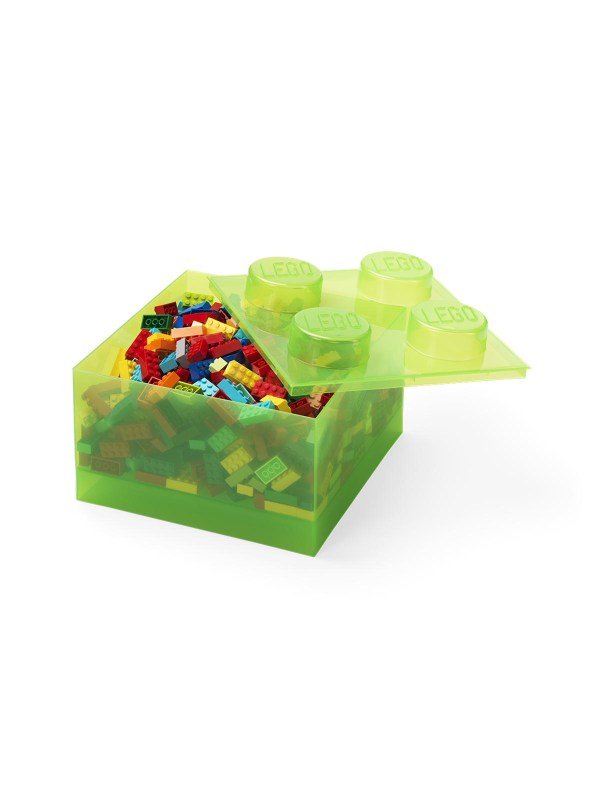 Lego Storage Brick 4 Top Lid Translucent Light Green - Kinderzimmer - 40090806