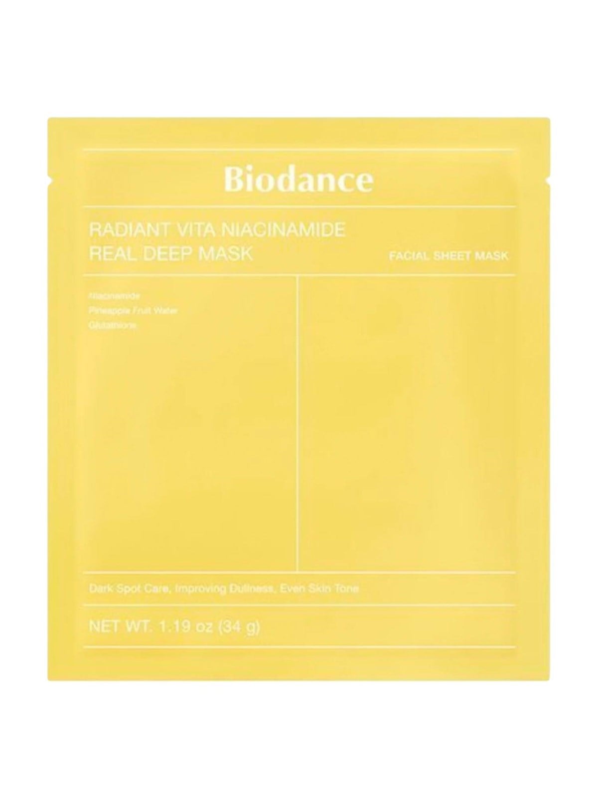 Biodance Radiant Vita Niacinamide Real Deep Mask 4 Pcs - Gesichtspflege - 8809937361466