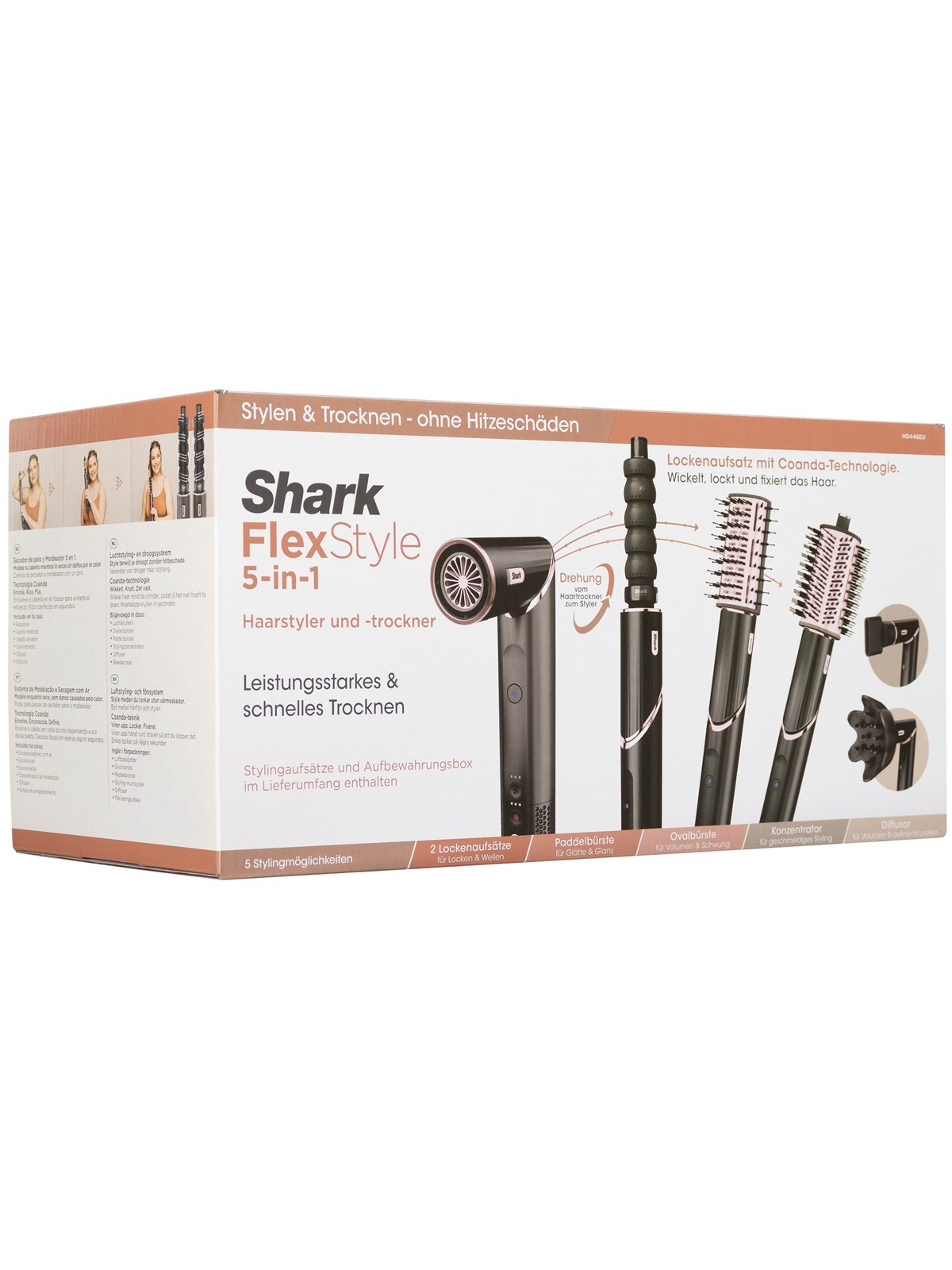 Shark Haartrockner / Föhne Hårtørrer Flexstyle Hd446eu - Hair Dryer/hair Styler - Black- 1650 W - Haartrockner Foehne