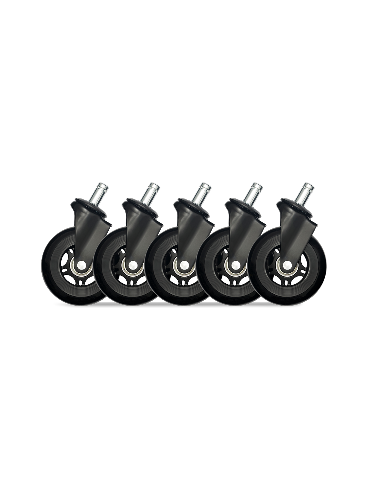 Dutzo Premium 3" Universal Gummilaufrolle Für Alle Stuhltypen - Schwarz - Gummi - Gaming Stuehle - Dgca-75mmrbwu-bk