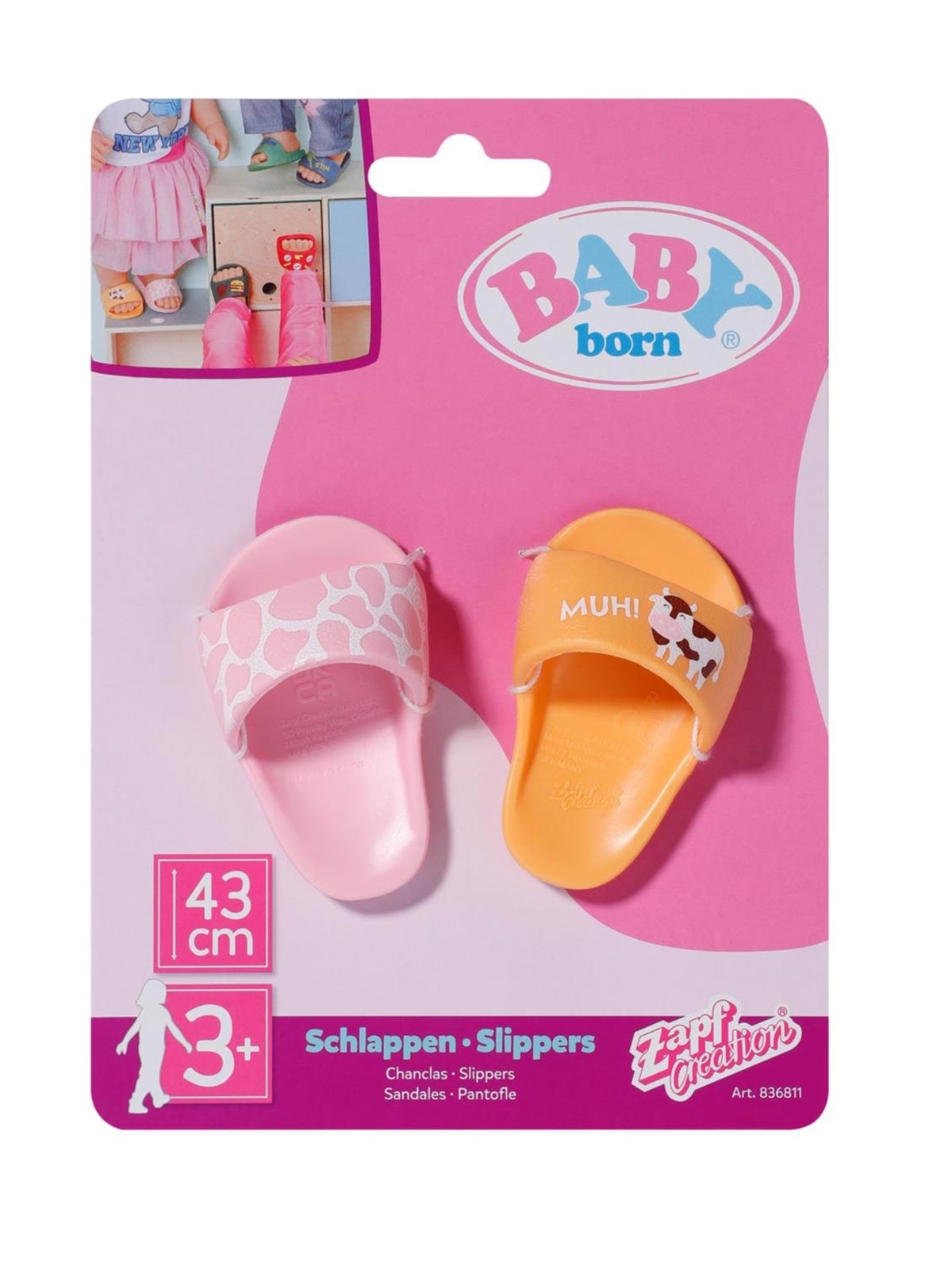 Baby Born Slippers 43cm Assorted - Dolls Accessories - 836811