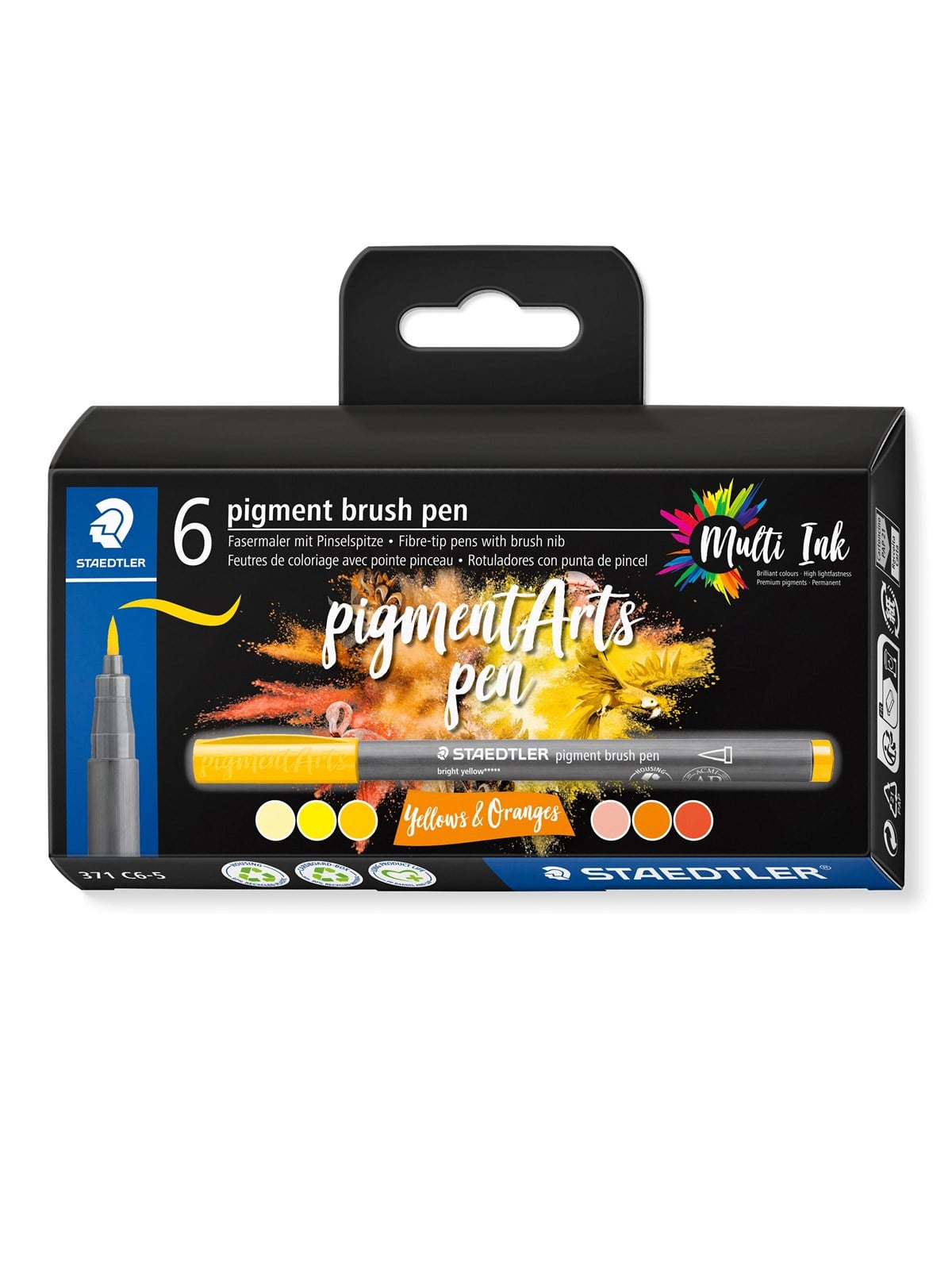 Staedtler Pigment Brush Pen Yellows&Oran 6pcs - Utensilien Zum Schreiben Und Zeichnen - 371 C6-5