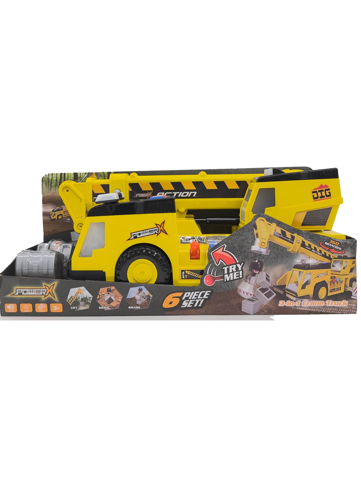 Power X Electronic 3-in-1 Crane Truck With Lights And Sounds - Spielzeugauto - 20410