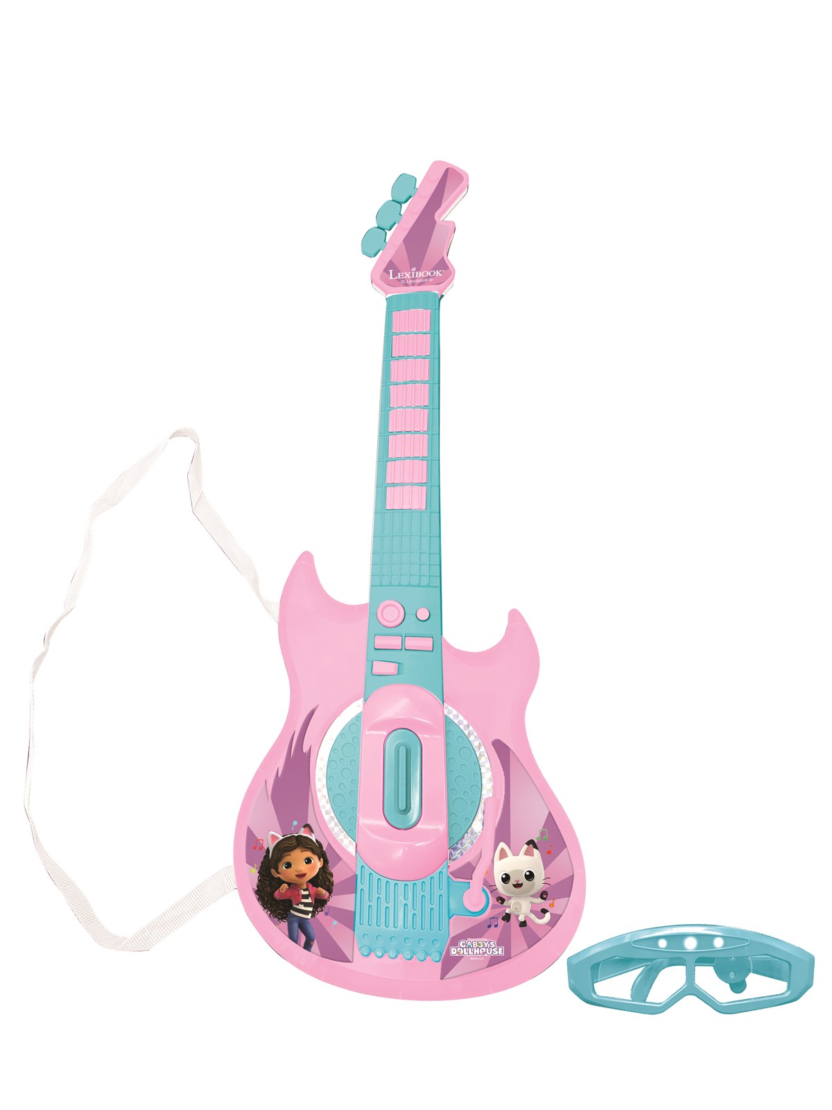 Gabby's Dollhouse Electronic Lighting Guitar With Mic in Glasses. - Musik - 89020