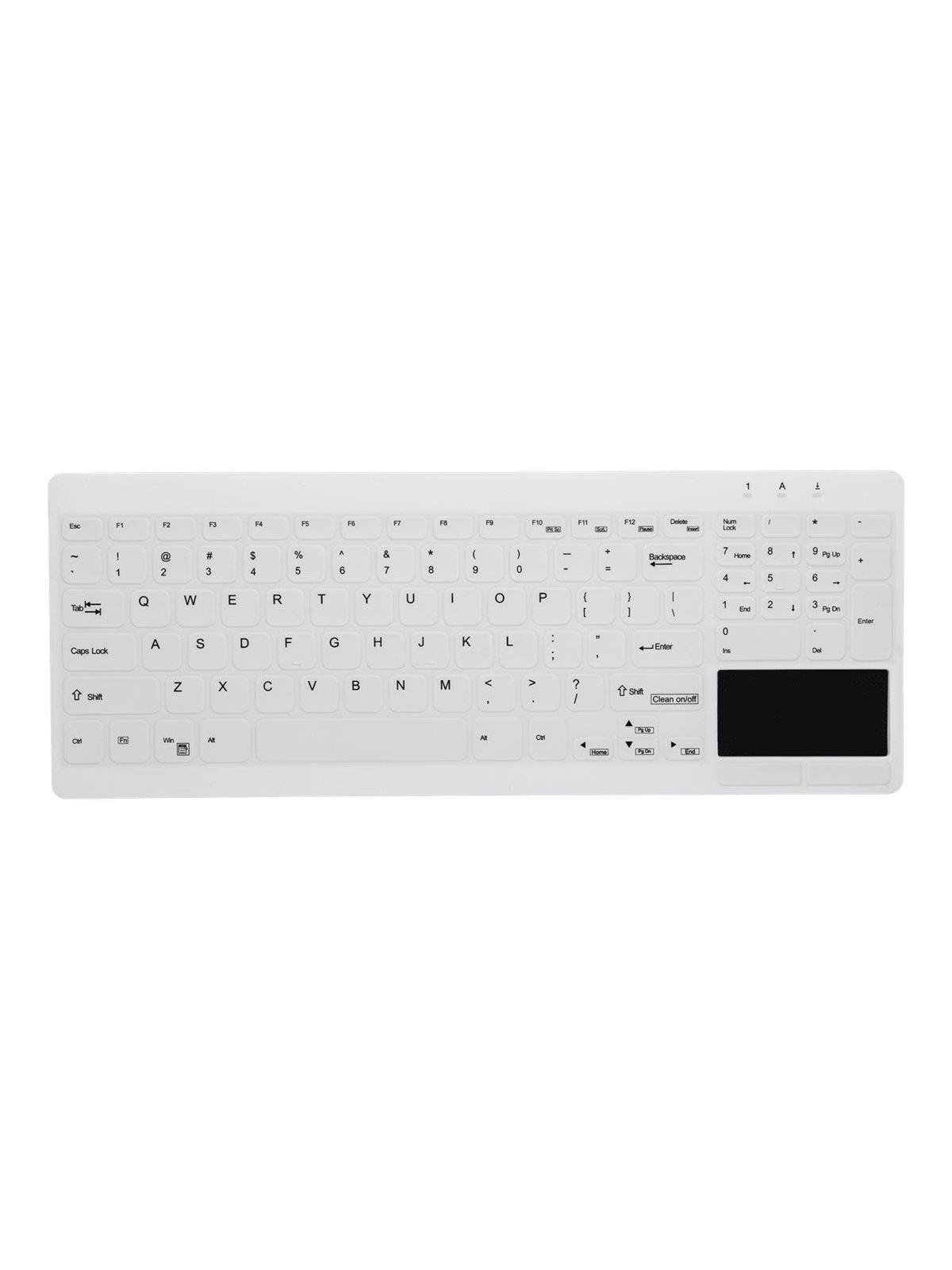 Cherry Active Key Medicalkey Ak-c7412f - Keyboard Compact - With Touchpad - Qwerty - Pan Nordic - White Input Device - Tastaturen - Nordisch - Weiss -