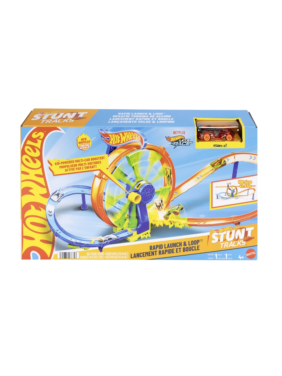 Hot Wheels Stunt Tracks Rapid Launch & Loop - Spielzeugauto - Jbx65