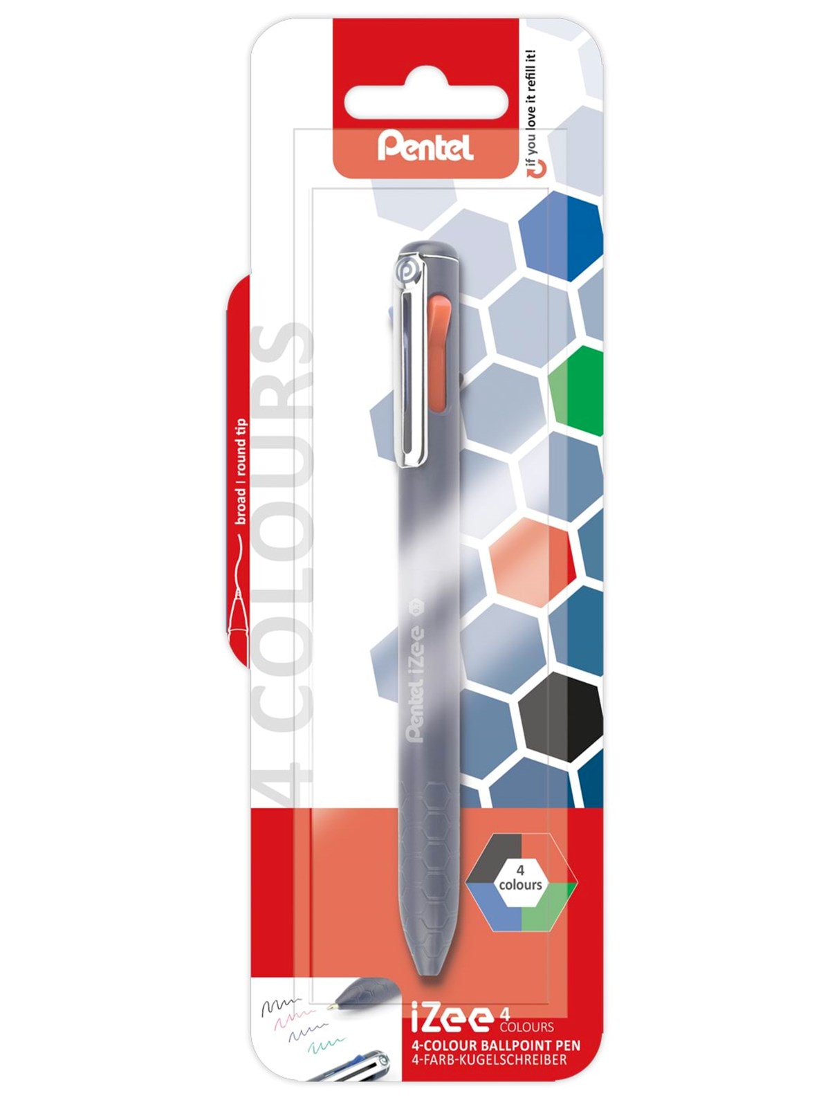 Pentel Xbxc470dc/1 Izee Ballpointpen 4-colour - Utensilien Zum Schreiben Und Zeichnen
