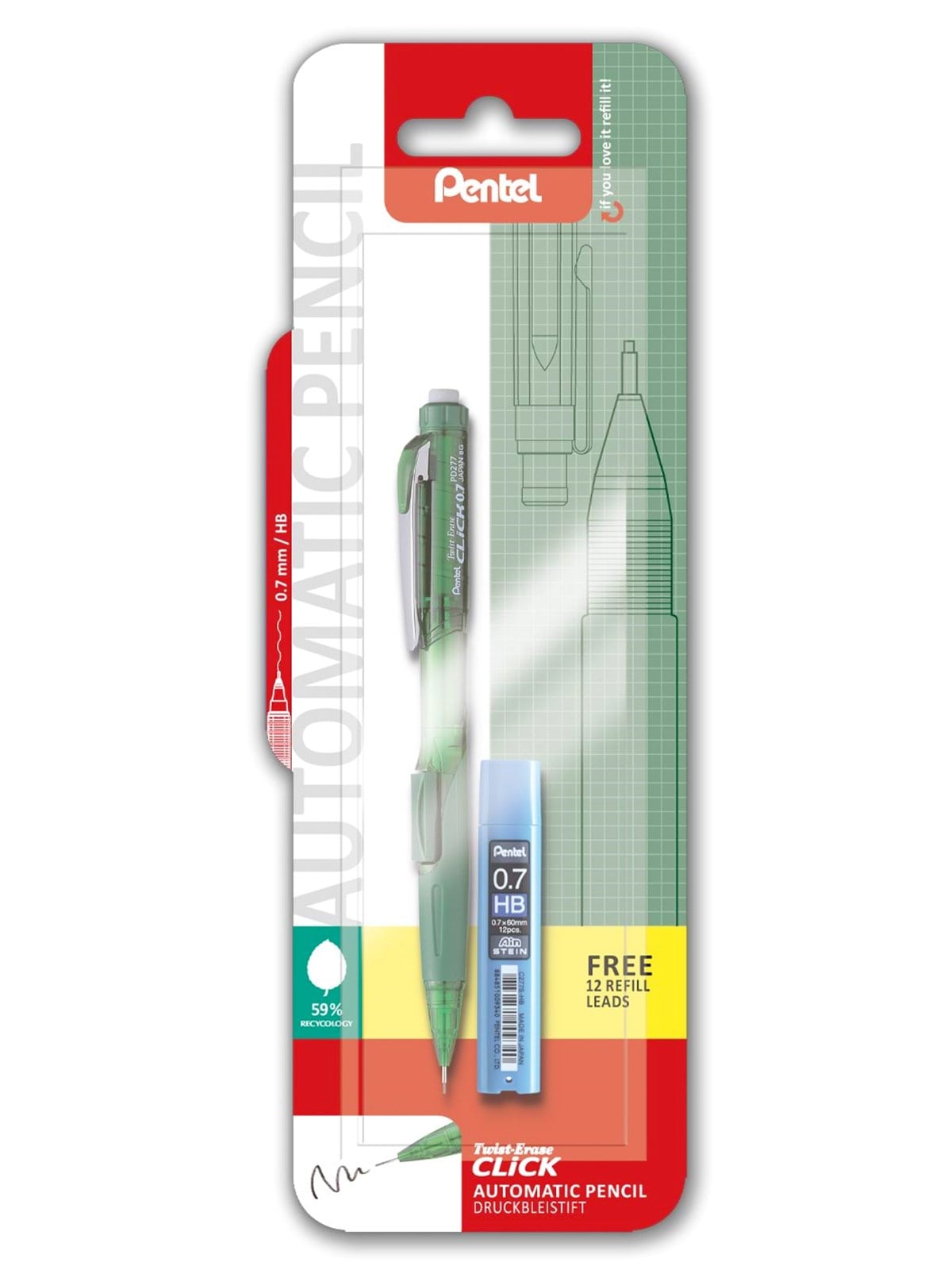 Pentel Xpd277trf/1-d Click Erase+Ain Stein Lead - Utensilien Zum Schreiben Und Zeichnen