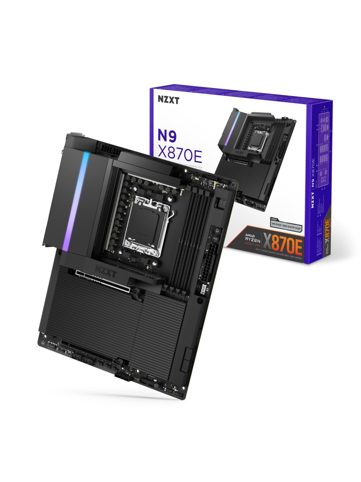 Nzxt N9 X870e Black Mainboard - Amd X870e - Amd Am5 Socket - Ddr5 Ram - Atx - N9-x87xt-b1