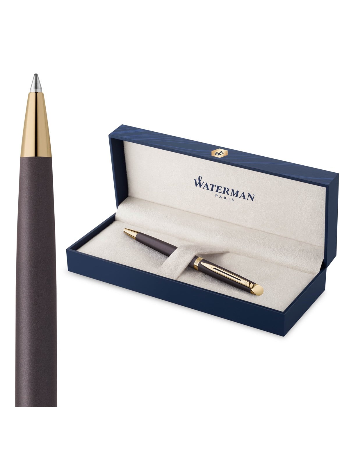 Waterman Hémisphère Ballpoint Pen | Lava Black (The Understated Edit Collection) | Medium Point With Blue Ink | Gift Box - Utensilien Zum Schreiben 
