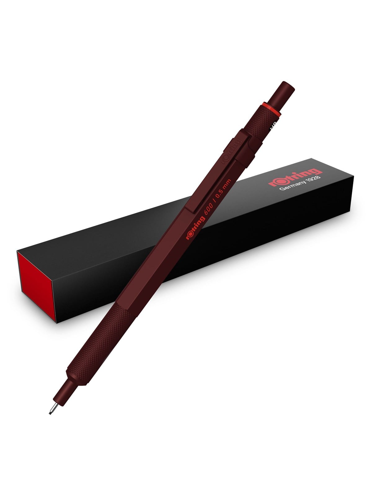 Rotring 600 Mechanical Pencil | HB Lead 0.5 mm | All-metal Body Propelling Pencil | Chocolate Truffle | Non-slip Knurled Grip & Hexagonal Barrel - 