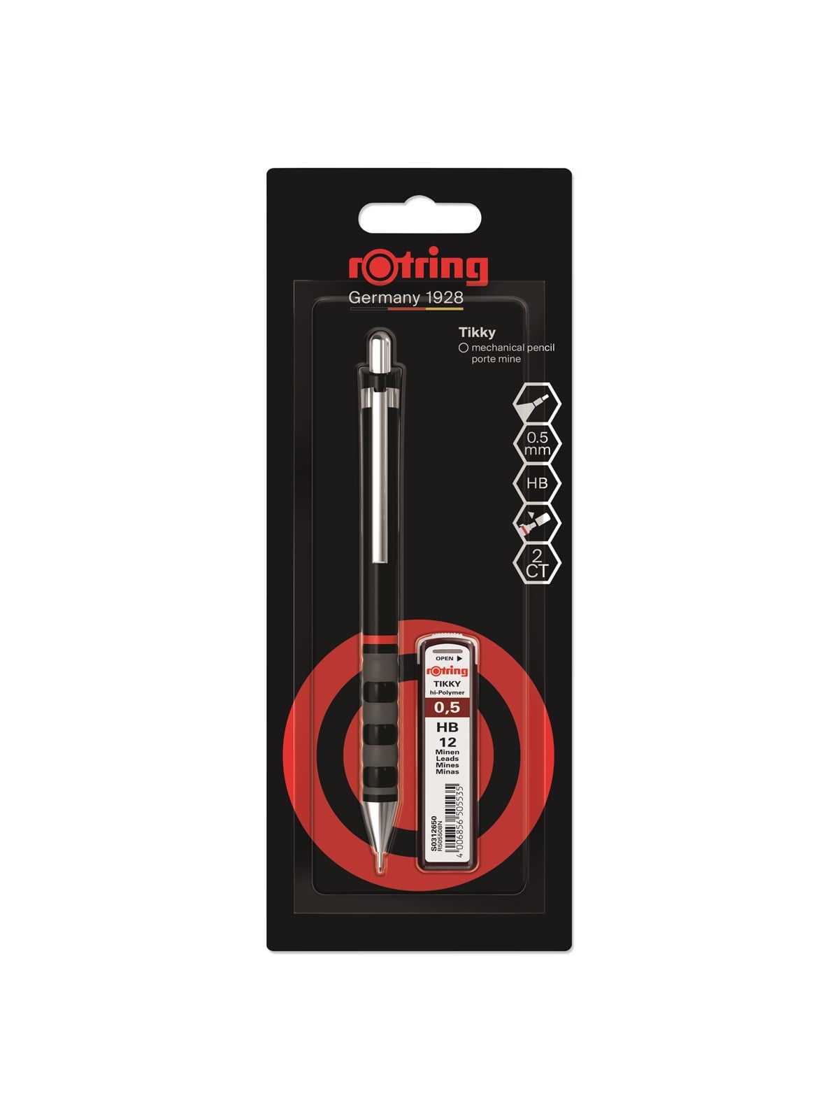 Rotring Tikky Mechanical Pencil Set | 0.5 mm | Lead Refills | Black Barrel - Utensilien Zum Schreiben Und Zeichnen - 2221240