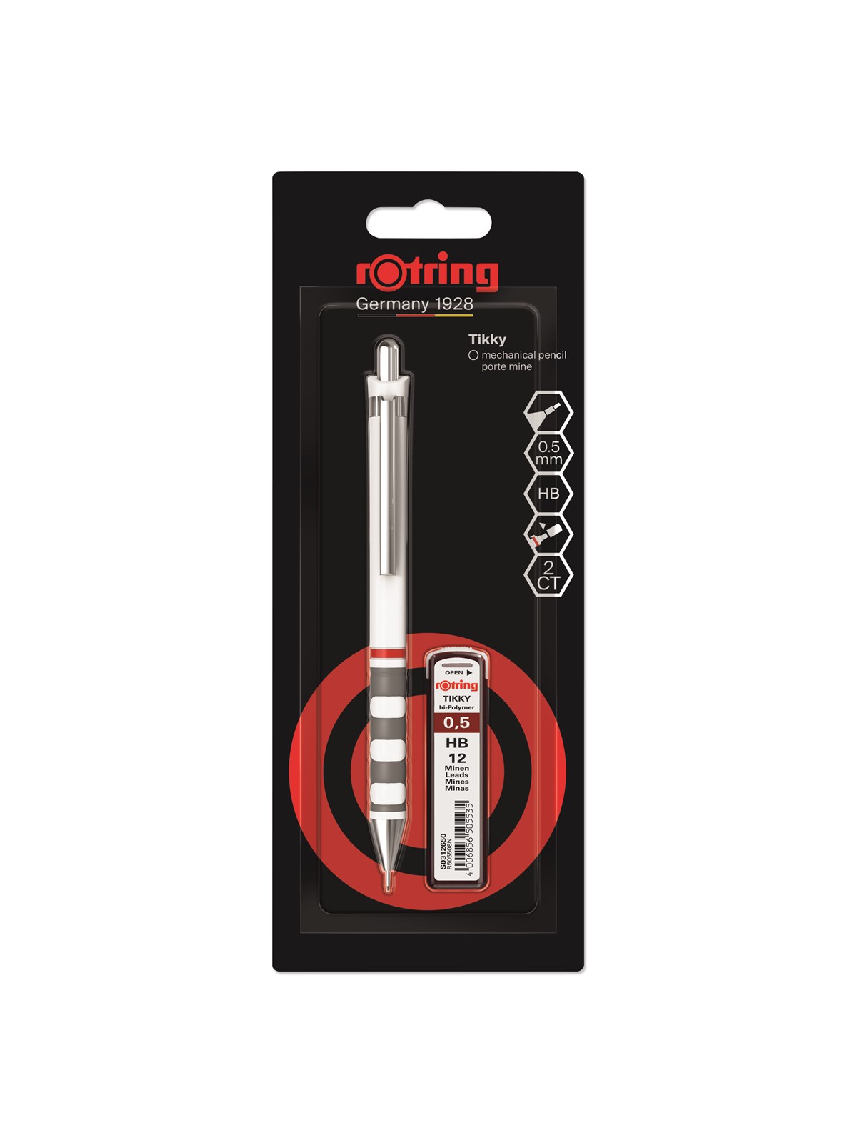 Rotring Tikky Mechanical Pencil Set | 0.5 mm | Lead Refills | White Barrel - Utensilien Zum Schreiben Und Zeichnen - 2221251