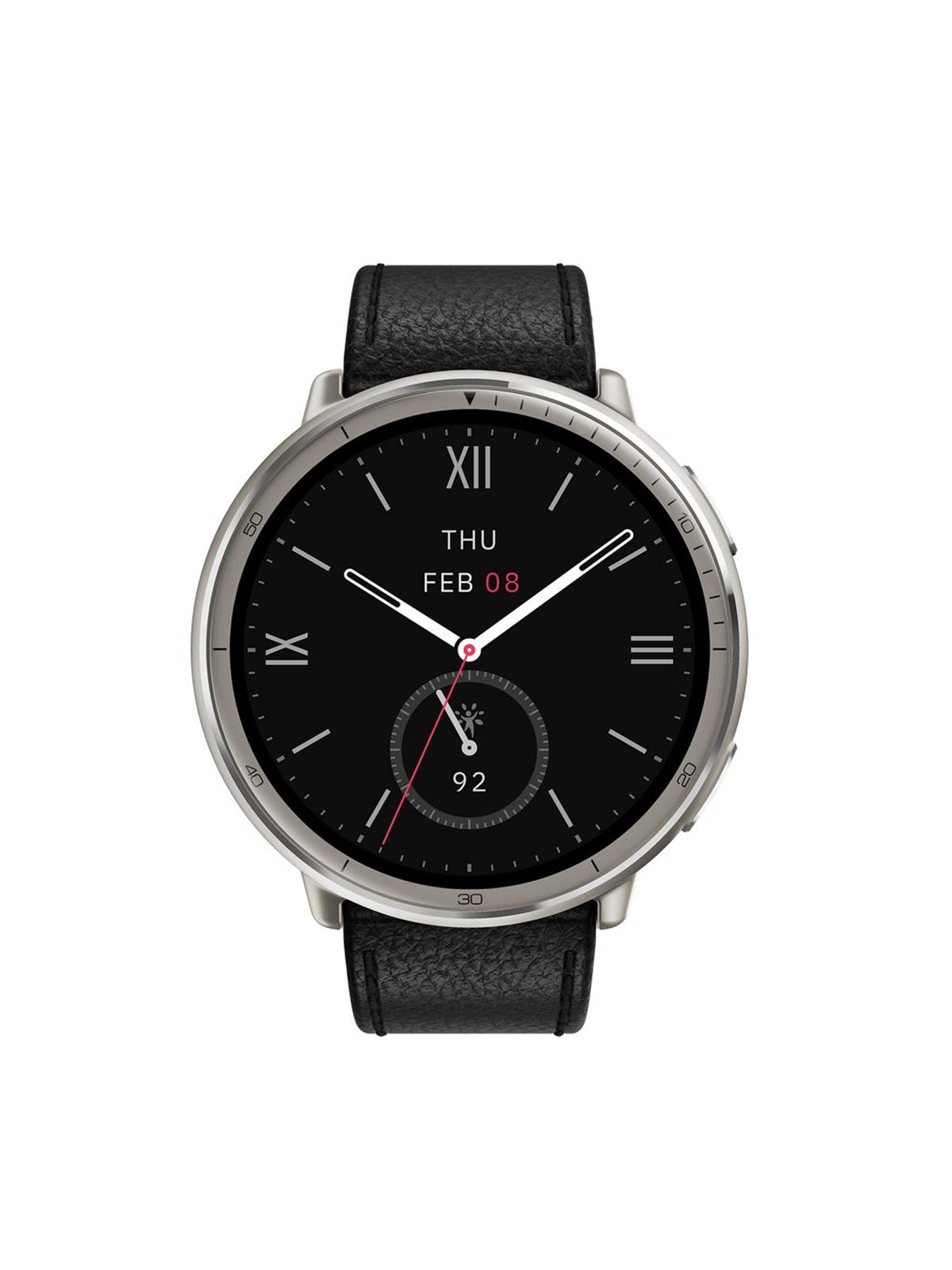 Amazfit Active 2 Round Nfc 44mm - Black Leather - Smartwatches Pulsuhren Sportuhren Schrittzaehler - W2433eu1n