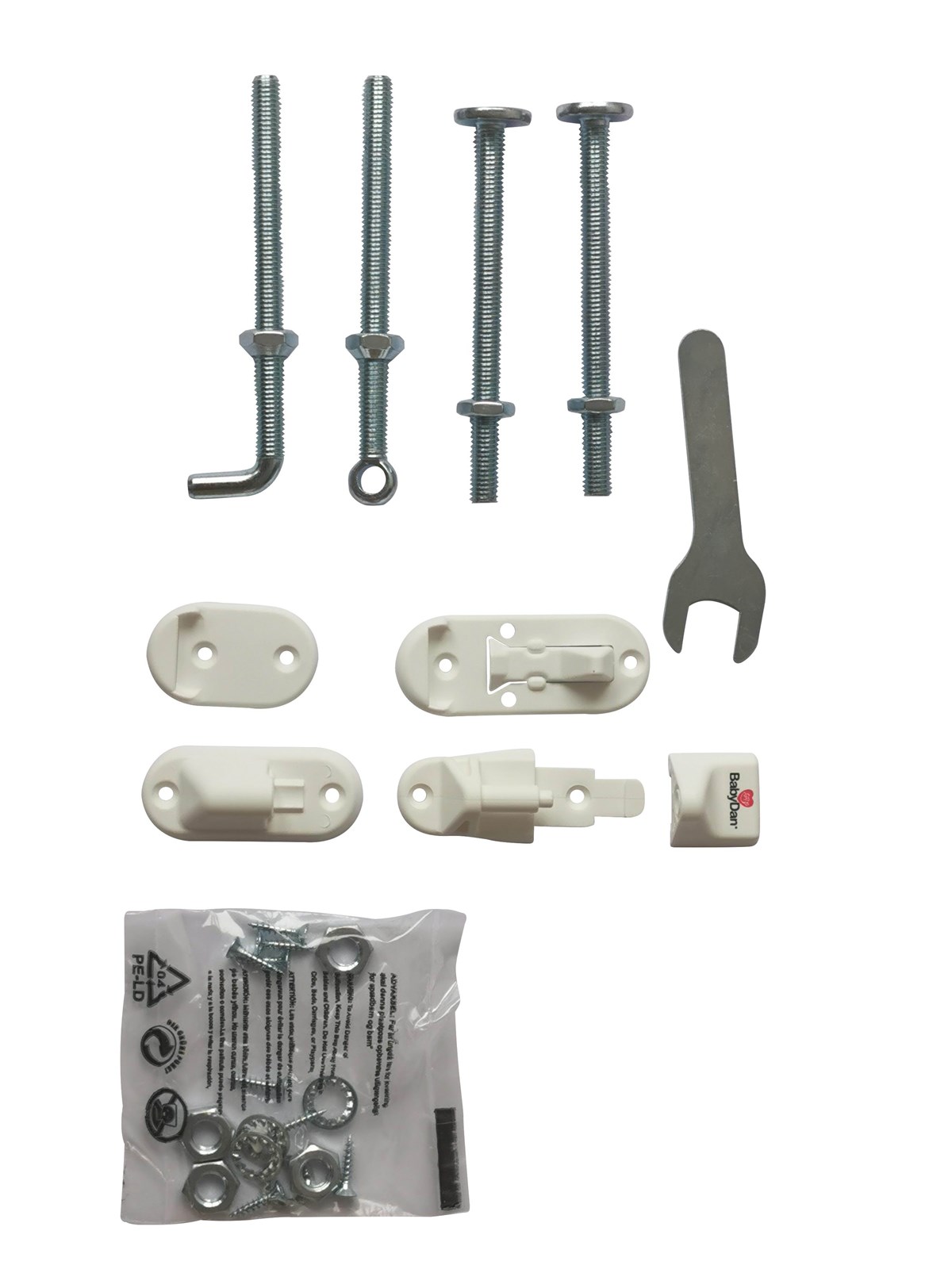 Babydan Fittings For No Trip Safety Gate Wood White - Babypflege - 300351