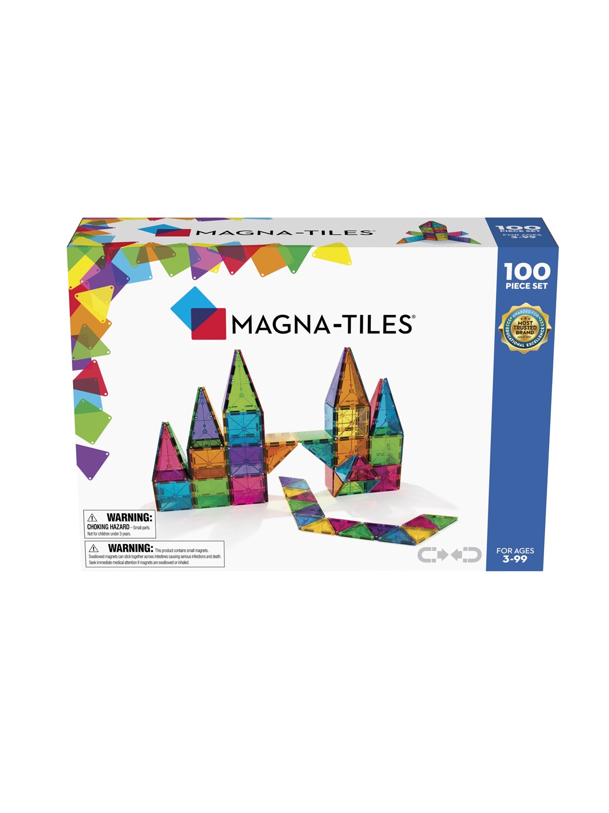 Magna-tiles Clear Colours 100 Pcs - Bausets - 90209