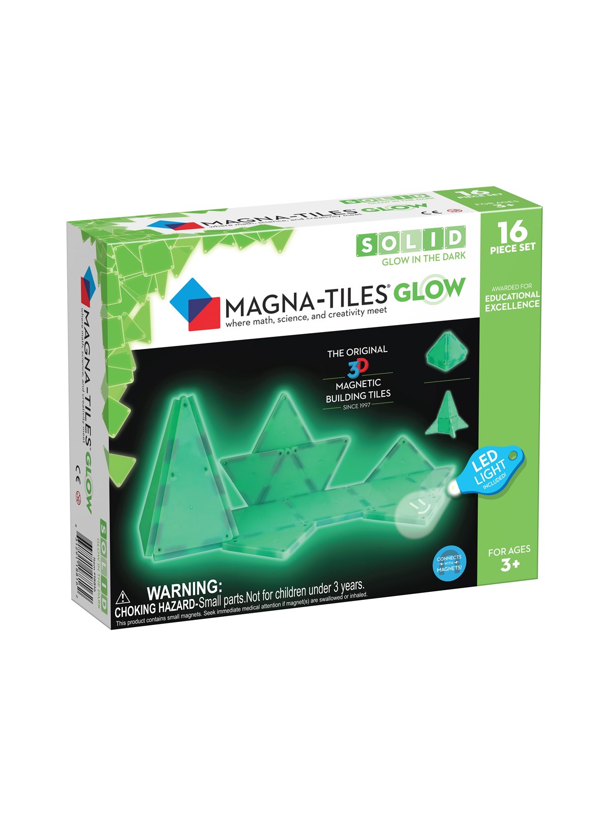 Magna-tiles Glow 16-piece Magnetic Building Set - Bausets - 90215