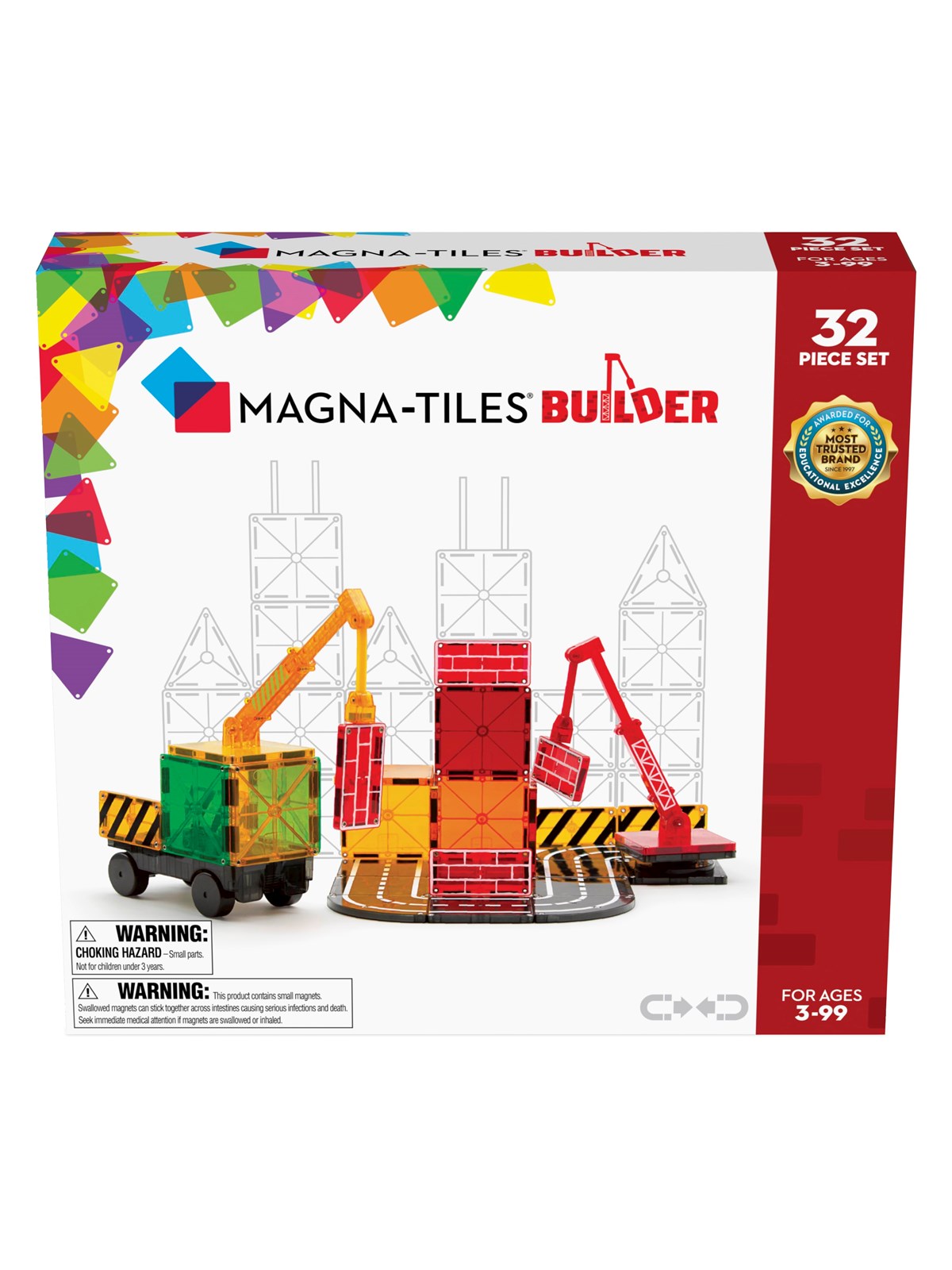 Magna-tiles Builder 32-piece Magnetic Building Set - Bausets - 90226