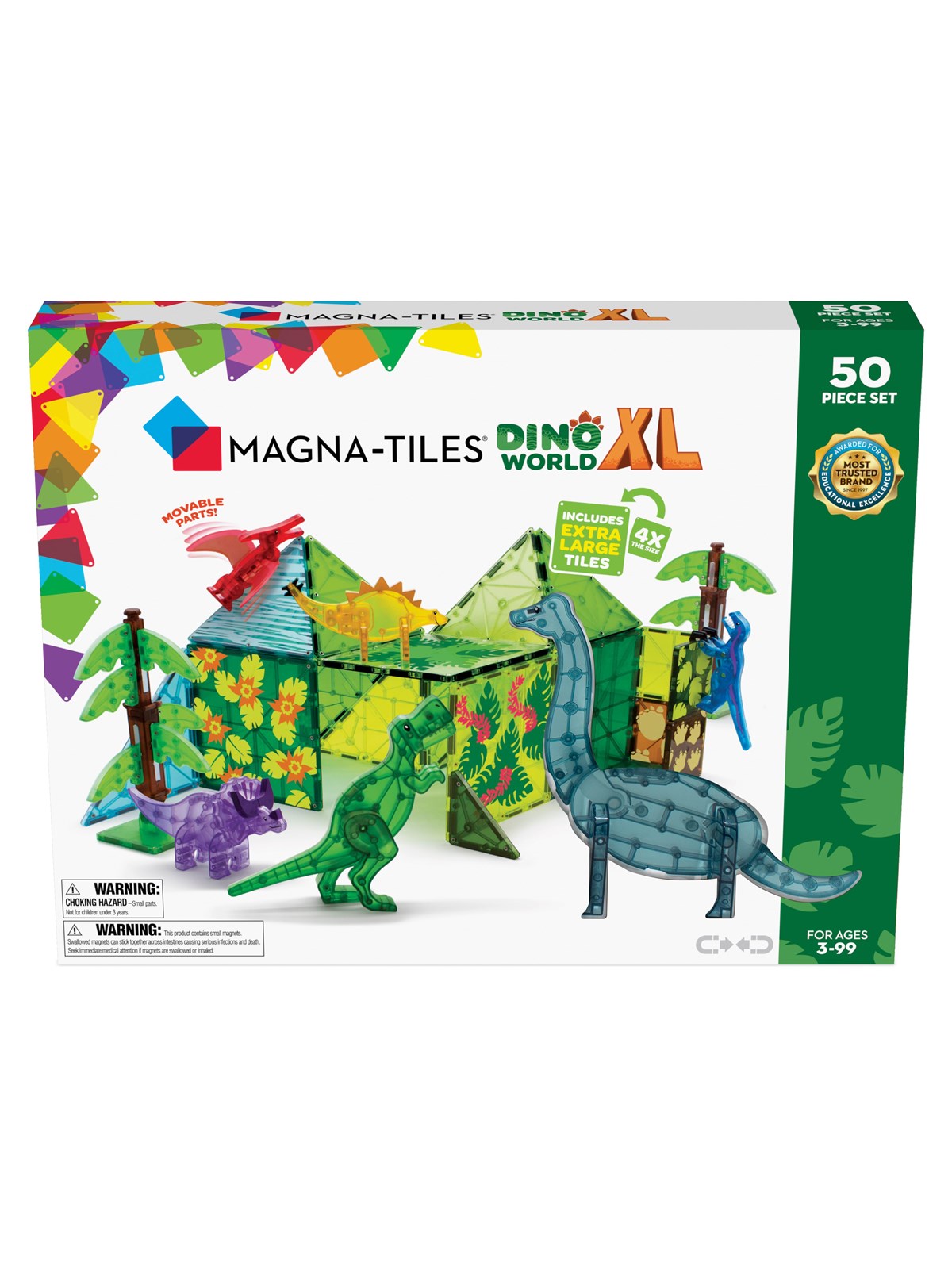 Magna-tiles Dino World XL 50 Pcs Set - Bausets - 90228