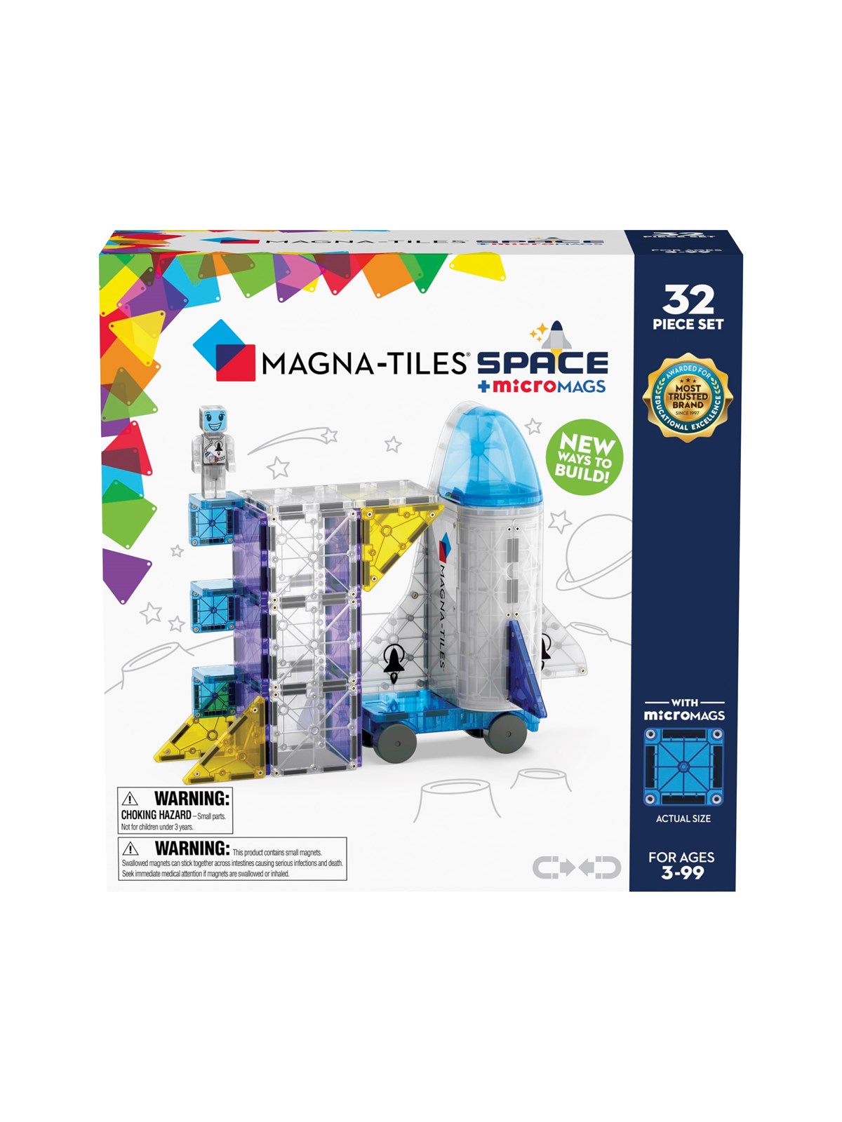 Magna-tiles Space 32-piece Magnetic Construction Set - Bausets - 90288