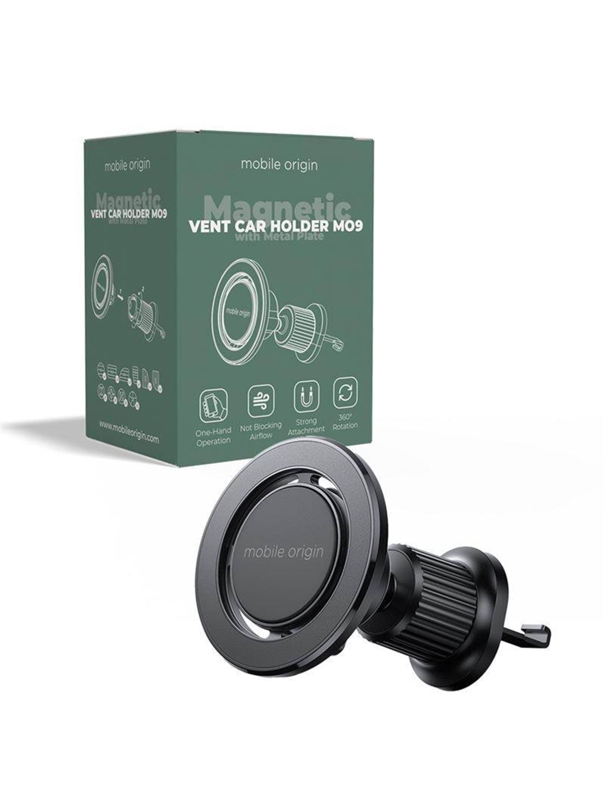 Mobile Origin Magnetic Vent Car Holder Ca9 With Metal Plate - Handys Anderes Zubehoer - Frl-mvch-mo9