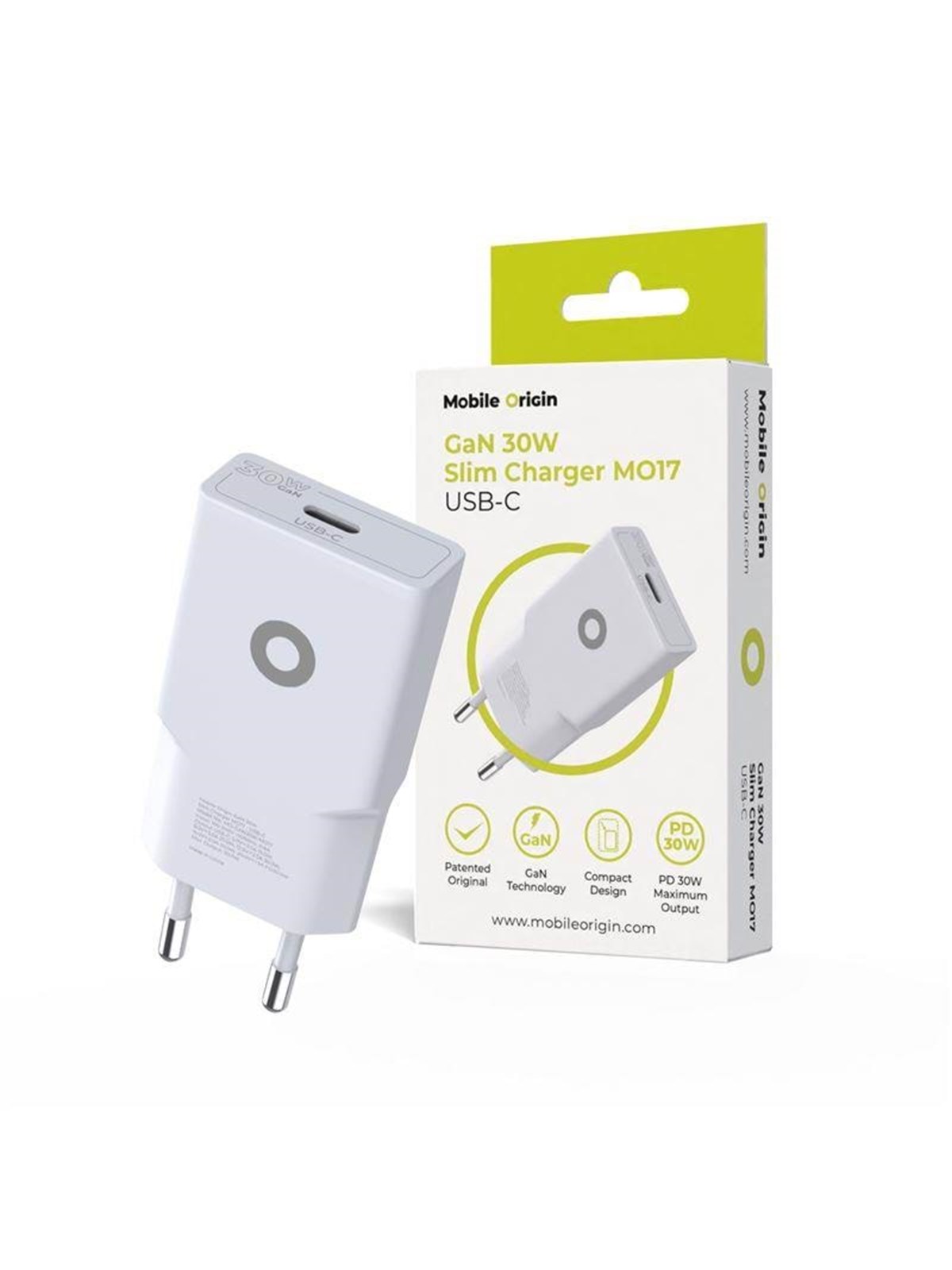 Mobile Origin Gan 30w Slim Charger Tüv - Mo17 - Usb-c - Handys Adapter Und Ladegeraete - Mo-gan30w-mo17