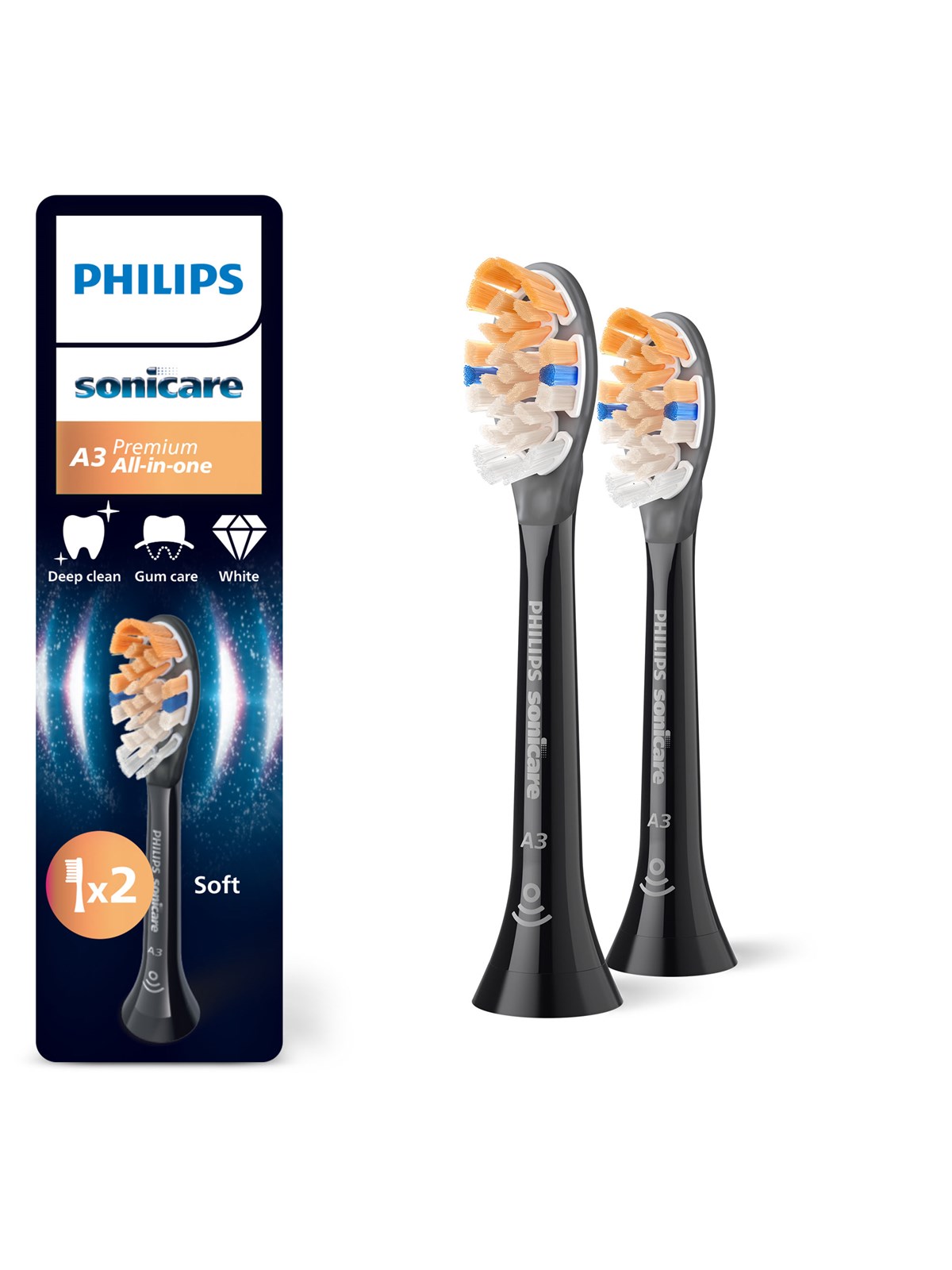 Philips Bürstenköpfe Sonicare Premium All-in-one - Black - 2 Pcs - Elektrische Zahnbuersten - Hx9092/88