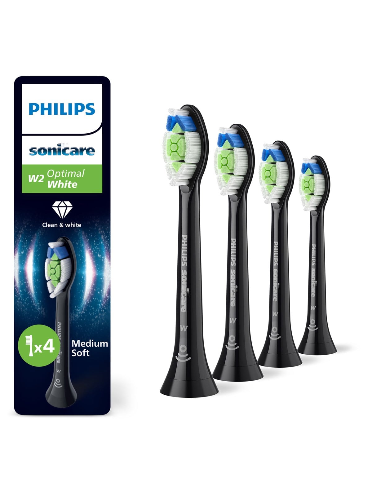 Philips Bürstenköpfe Sonicare Optimal Black - 4 Pcs - Elektrische Zahnbuersten - Hx6064/88