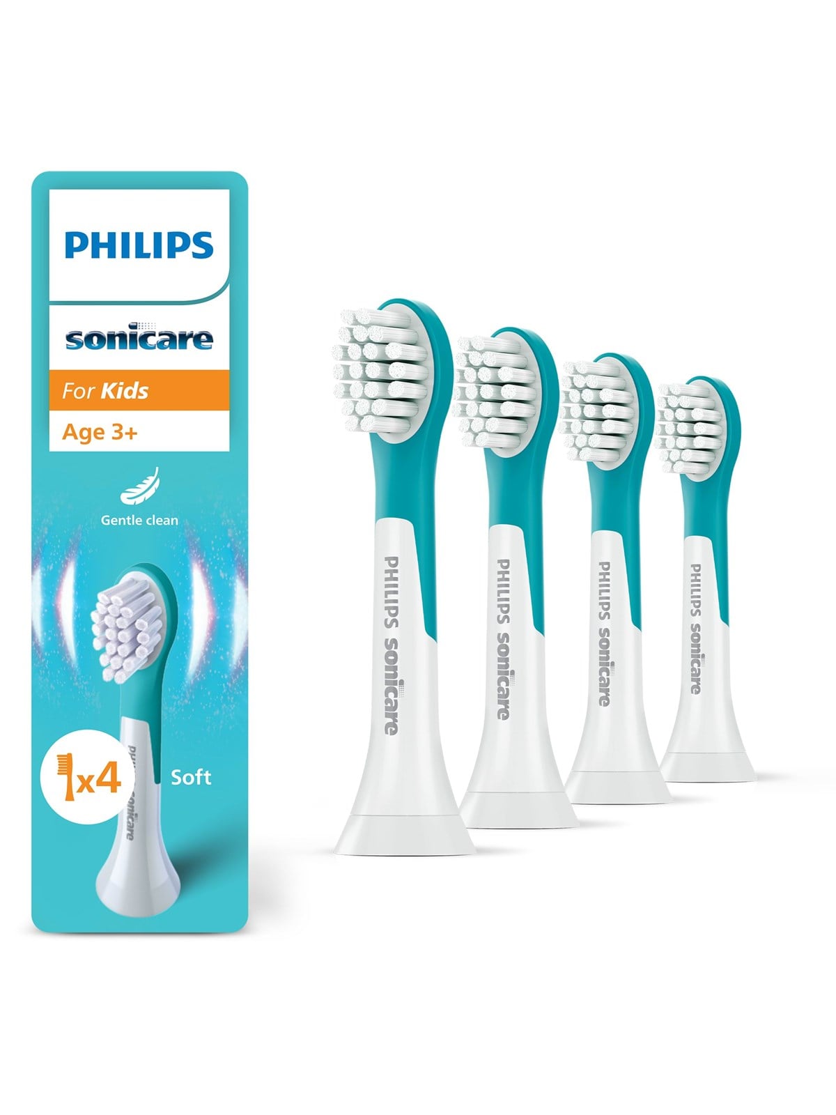 Philips Bürstenköpfe Sonicare For Kids - White - 4 Pcs - Elektrische Zahnbuersten - Hx6034/90