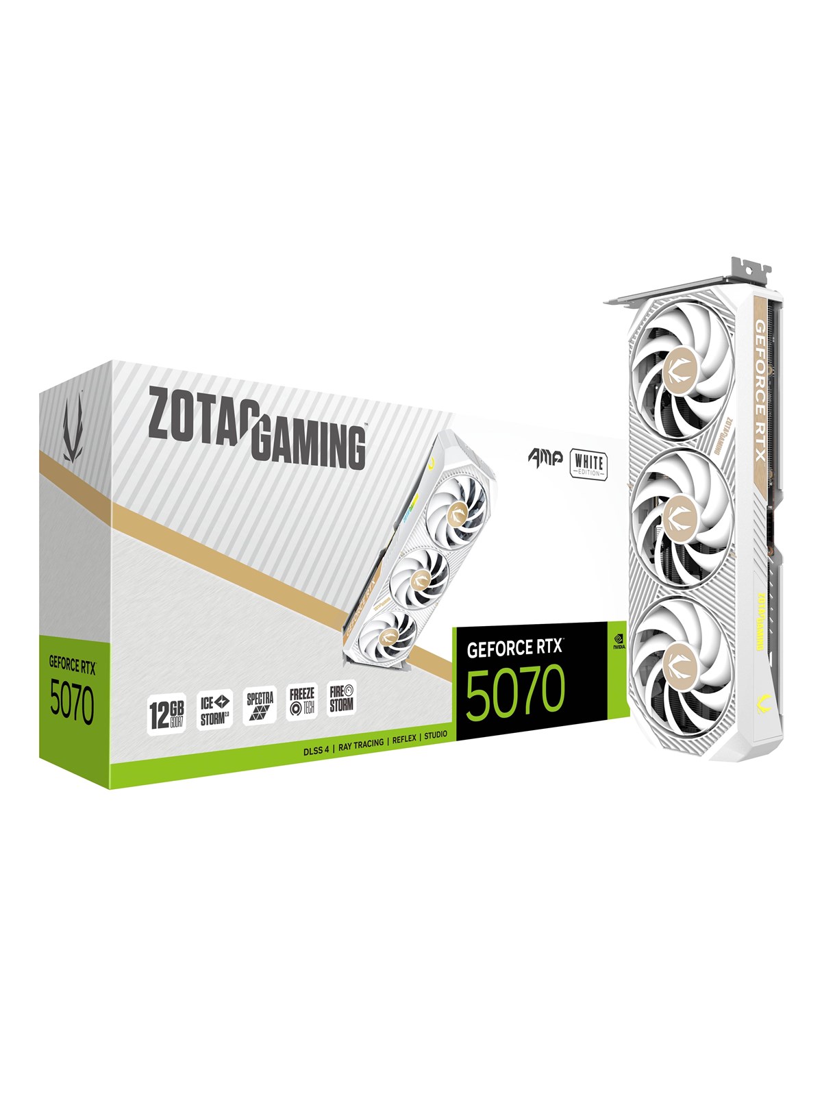 Zotac Geforce Rtx 5070 Amp White - 12gb Gddr7 Ram - Grafikkarte - Zt-b50700fq-10p