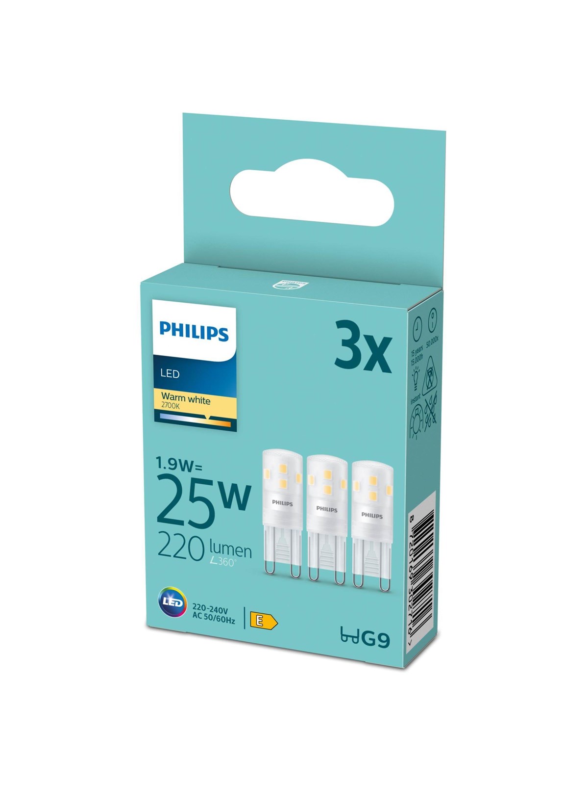 Philips Led-lampe Spot 1.9w827 (25w) 3-pack G9 - Led Birnen - 929003790592