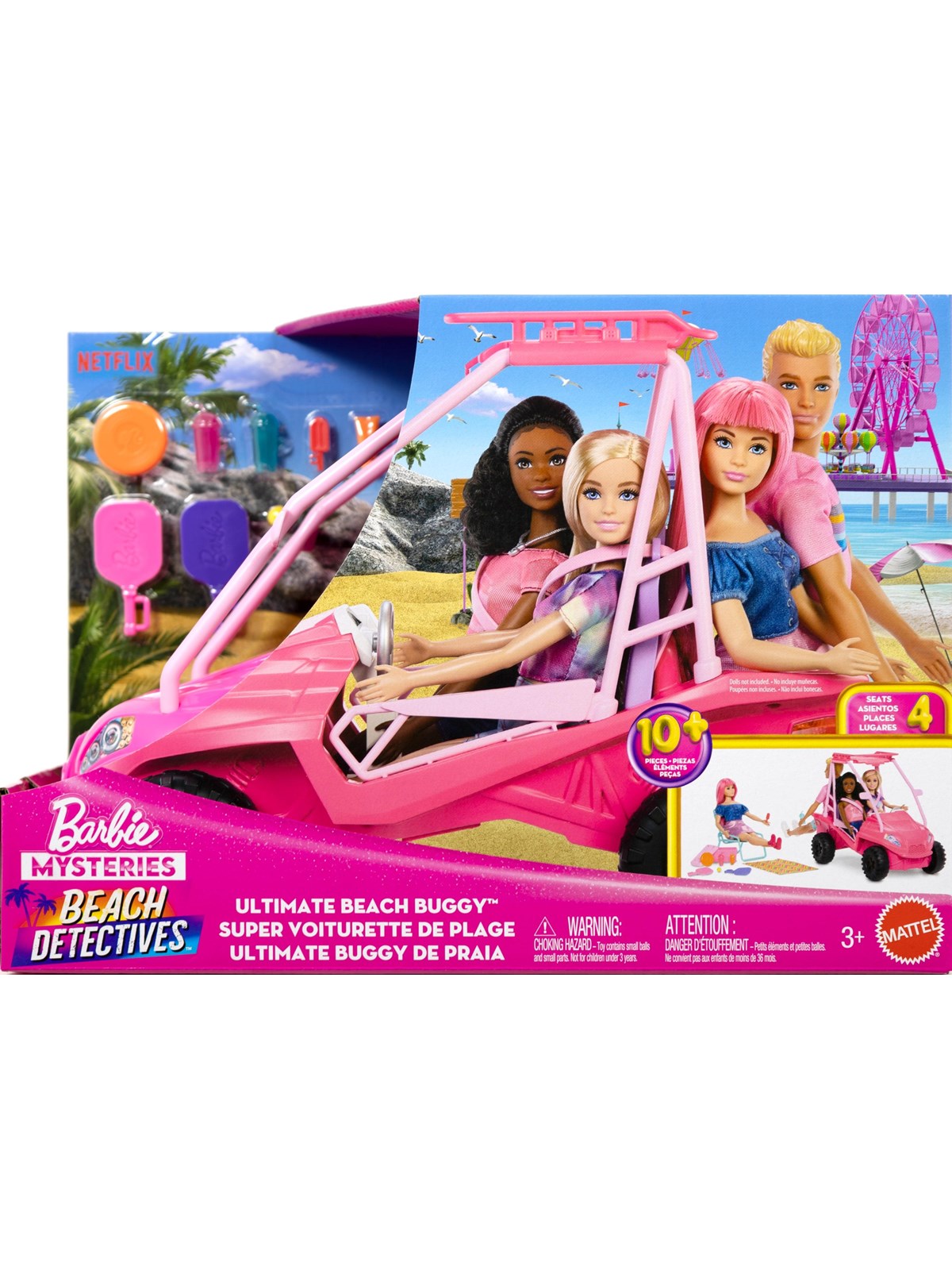 Barbie Mysteries: Beach Detectives Ultimate Beach Buggy - Dolls Accessories - Jfv68