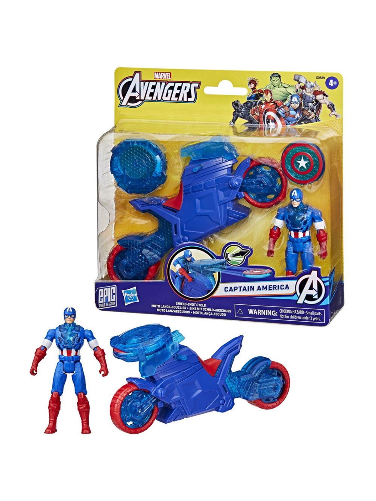 Marvel Avengers Epic World of Action Captain America Shield-shot Cycle 10 cm - Figuren - G08895l0