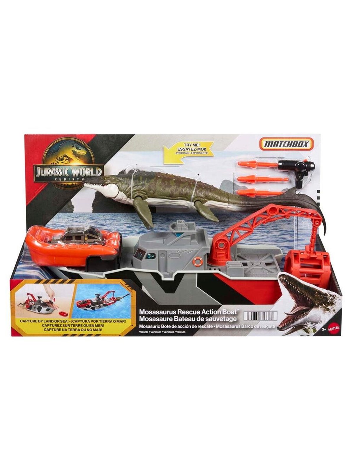 Jurassic World Rebirth Mosasaurus Rescue Boat - Figuren - 969-2554