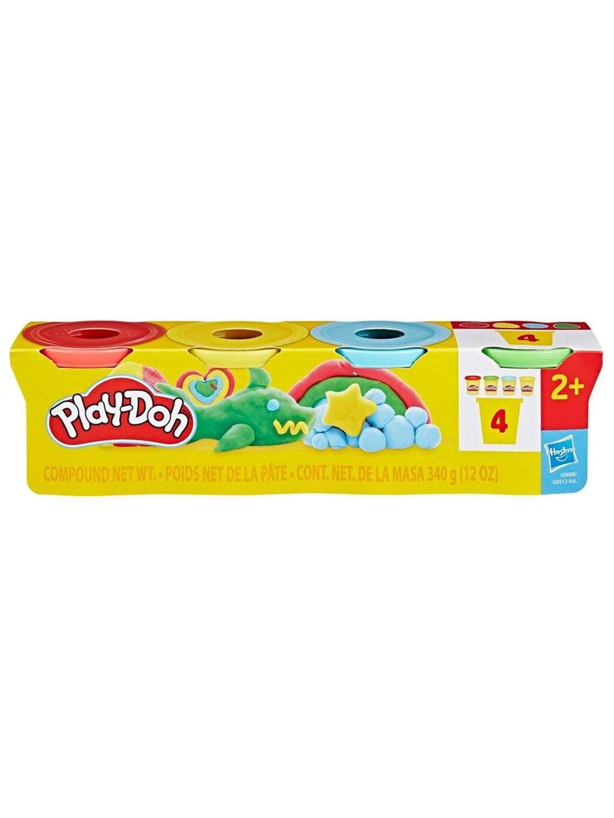 Play-doh Classic 4 Pack Solid 340g - Bausets - 348-0688