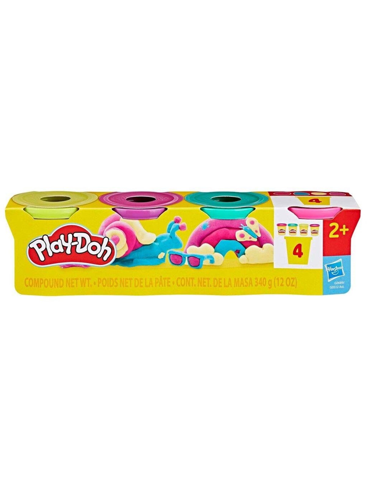 Play-doh Vibrant 4 Pack Solid 340g - Bausets - 348-0689