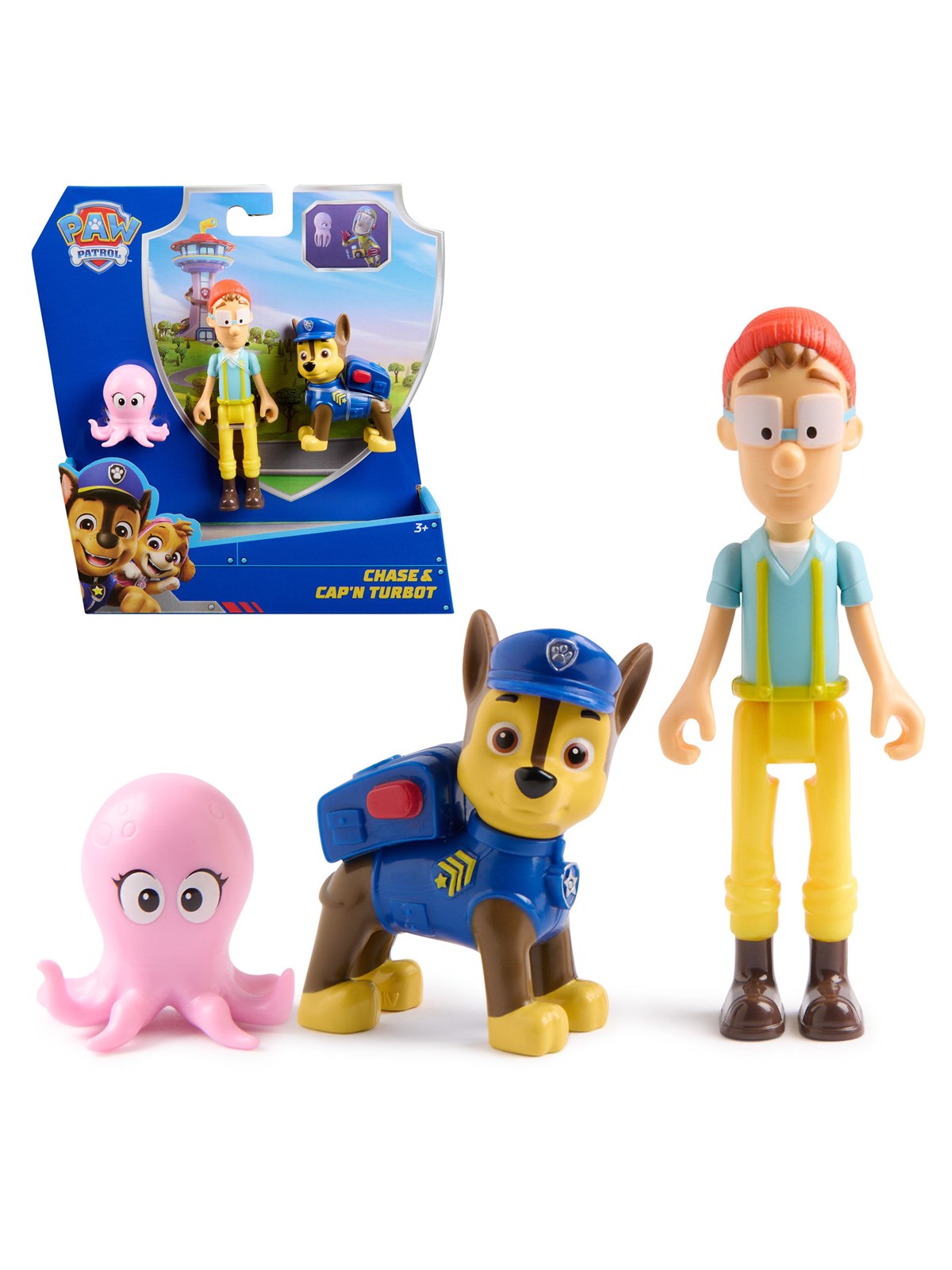 Paw Patrol Chase & Captain Turbot Figure Pack With Baby Octopus - Figuren - 6072992