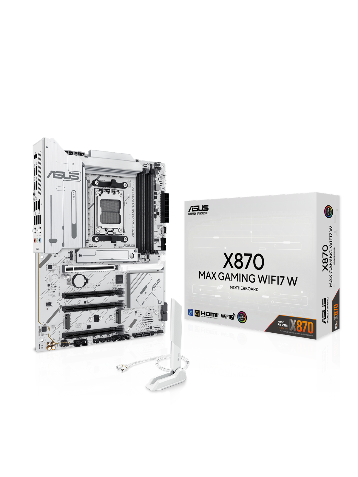 Asus X870 Max Gaming Wifi7 White Mainboard - Amd X870 - Amd Am5 Socket - Ddr5 Ram - Atx - 90mb1lz0-m0eay0
