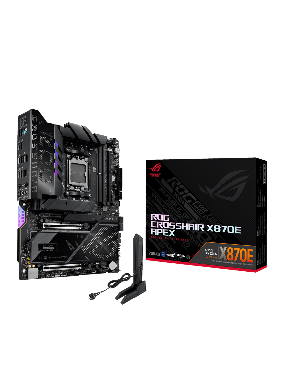 Asus Rog Crosshair X870e Apex Mainboard - Amd X870e - Amd Am5 Socket - Ddr5 Ram - Atx - 90mb1kr0-m0eay0