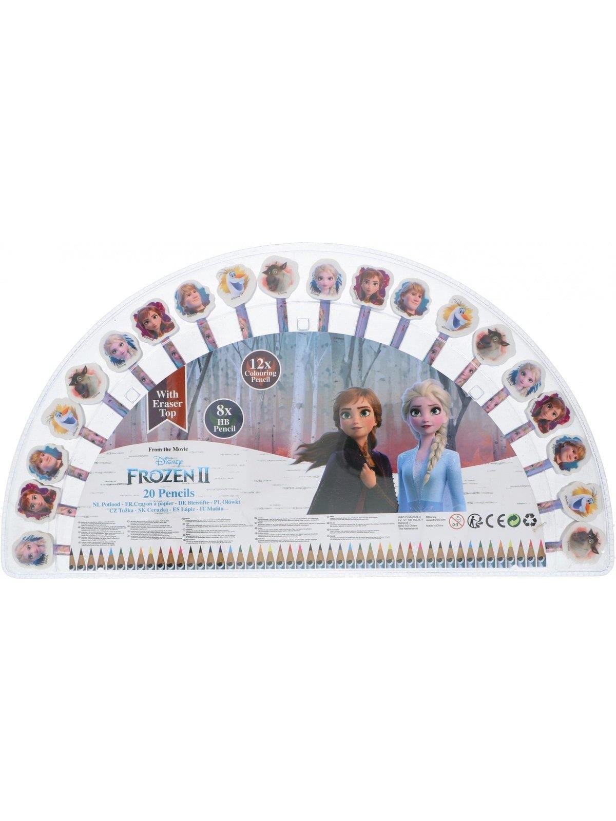 Frozen 20-pack Pencils W/eraser Toppers - Utensilien Zum Schreiben Und Zeichnen - 017407020