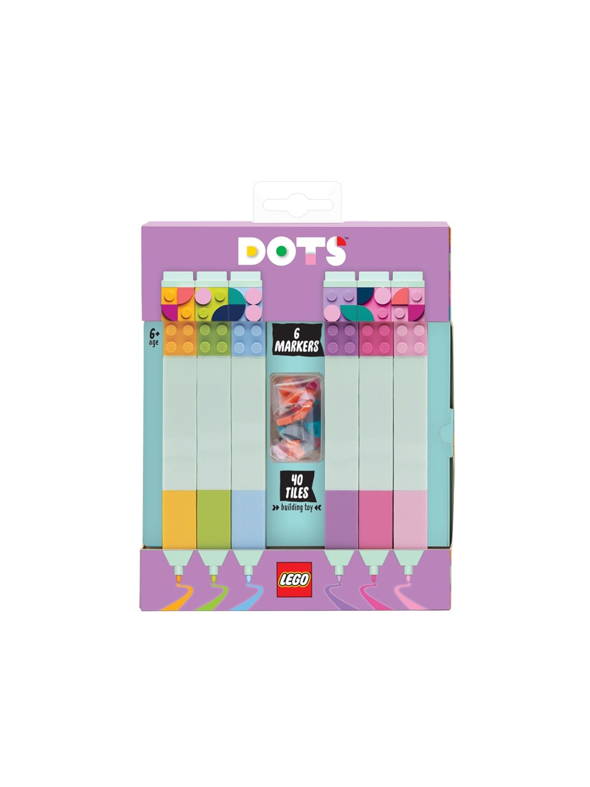 Euromic Lego Dots Markers 6-pack + 40 Colourful Tiles - Hobby Zubehoer - 4010075-52797