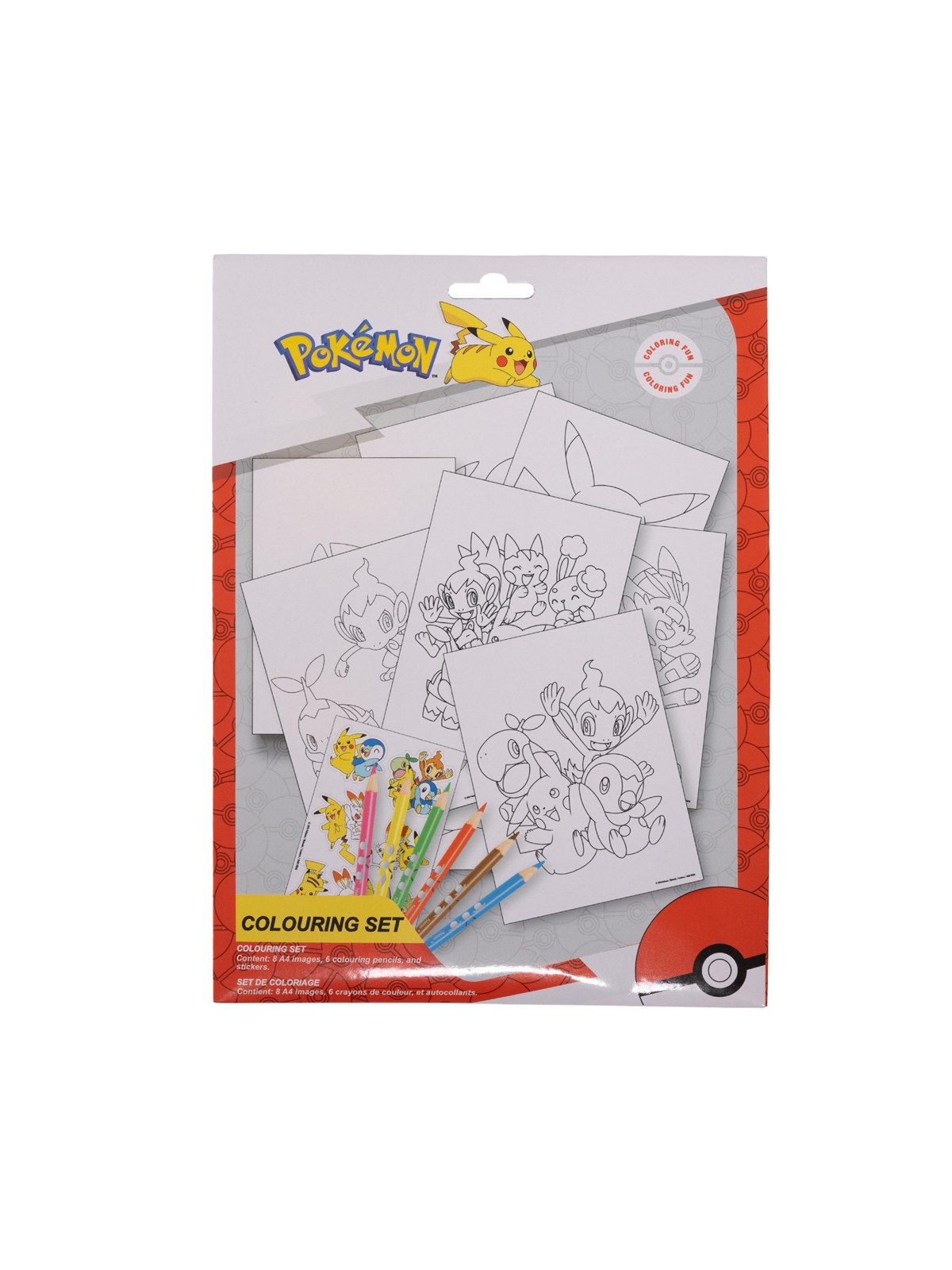 Euromic Pokémon Colouring Set With Colouring Sheets And 6 Pre-sharpened Colouring Pencils Packed in Polybag With Header Card - Utensilien Zum 